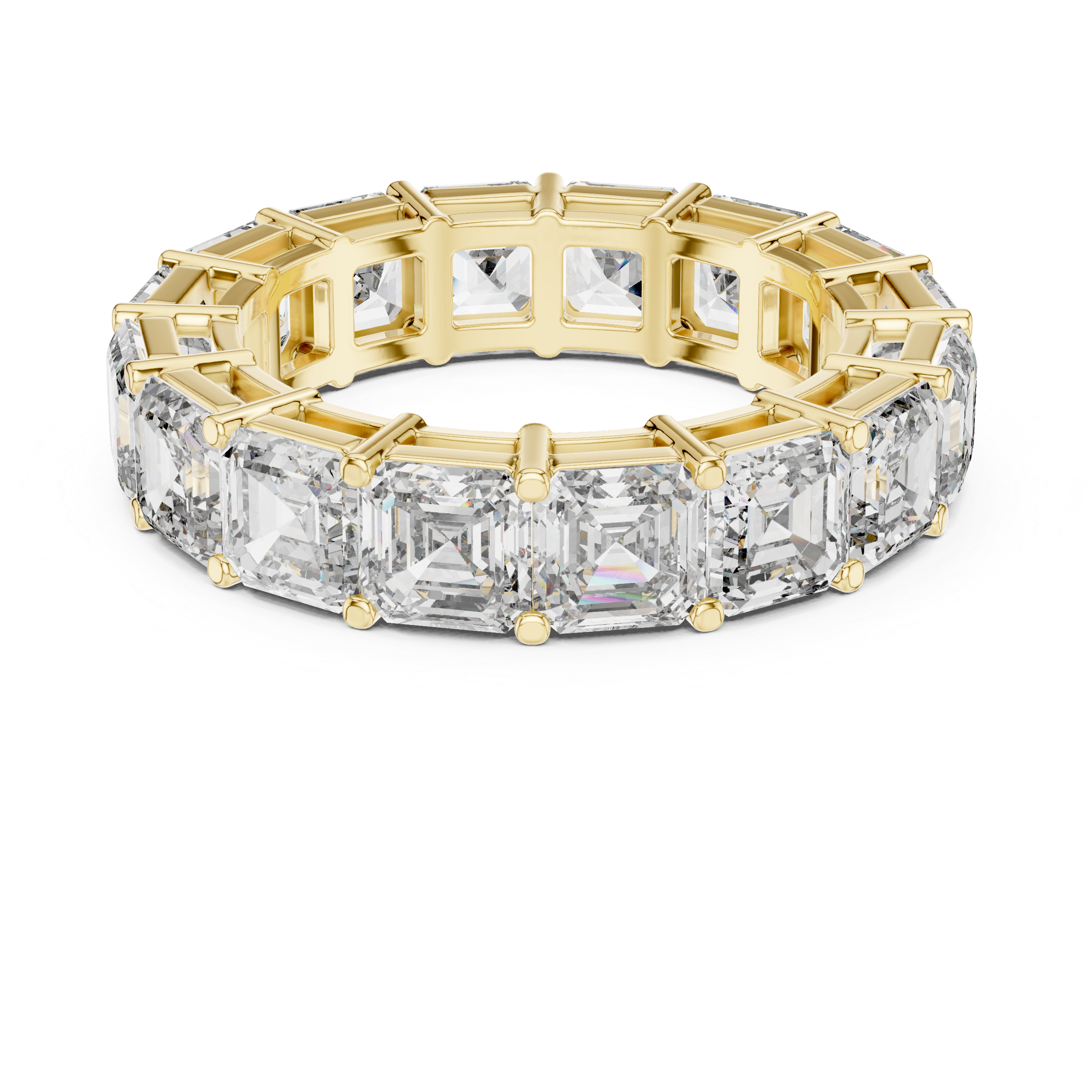 Eternity Band with Asscher-Cut Diamonds in Prong Setting