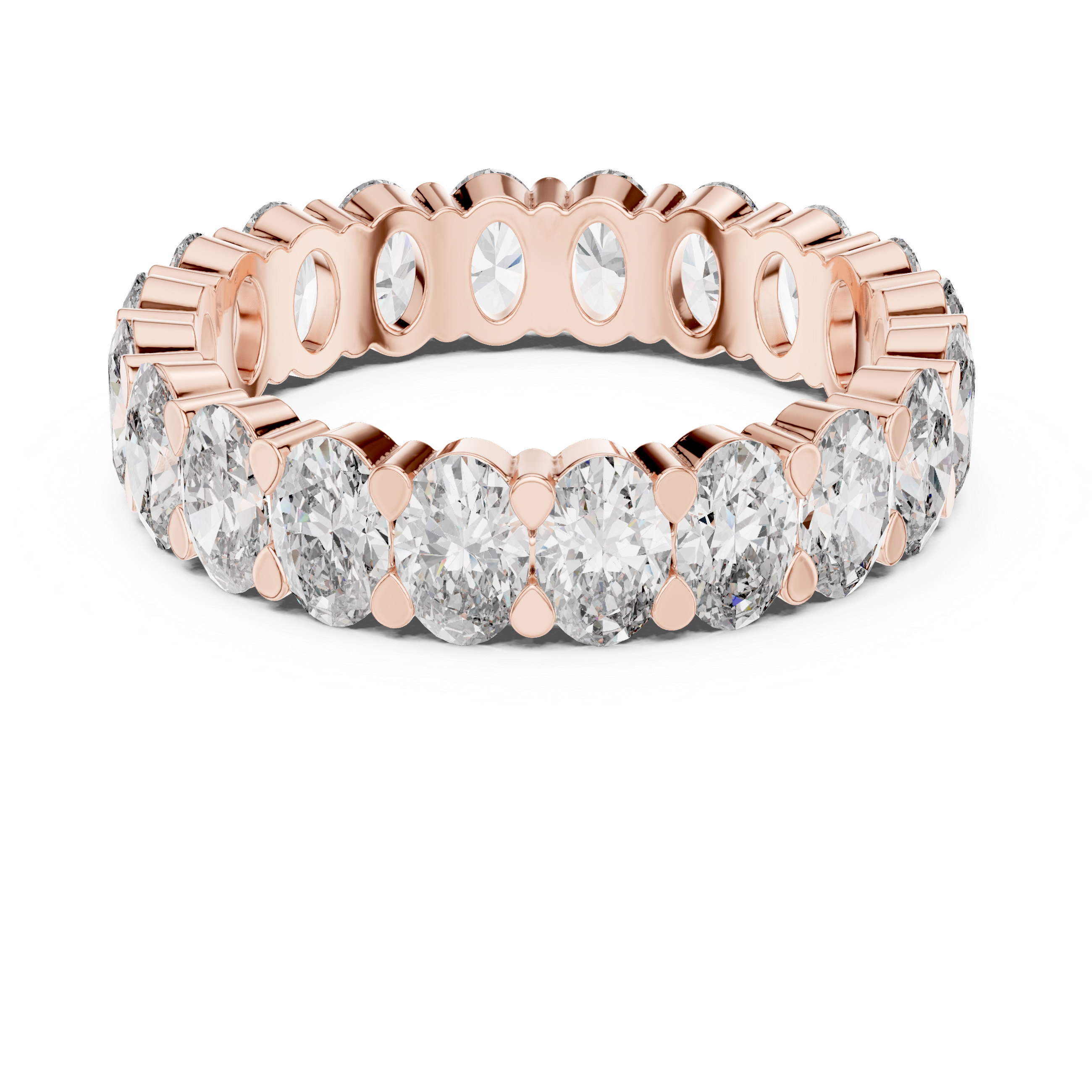 Eternity Band with Oval-Cut Diamonds in Shared Prong Setting