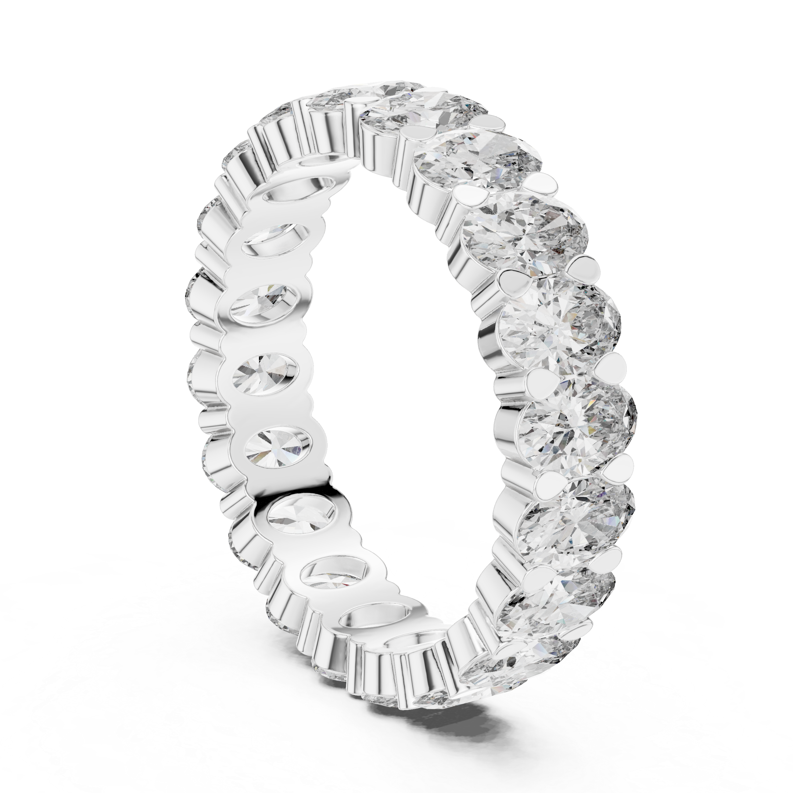 Eternity Band with Oval-Cut Diamonds in Shared Prong Setting