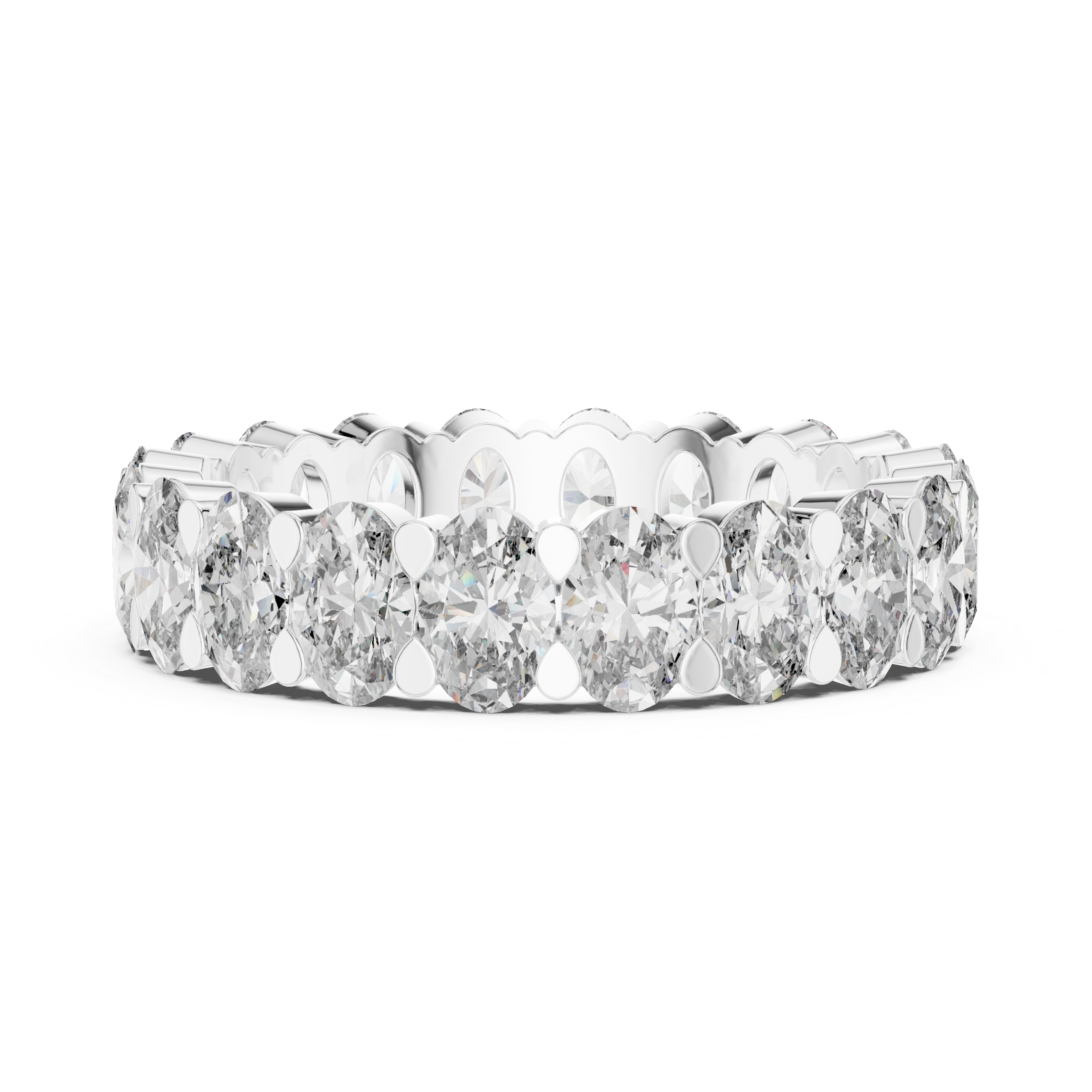 Eternity Band with Oval-Cut Diamonds in Shared Prong Setting