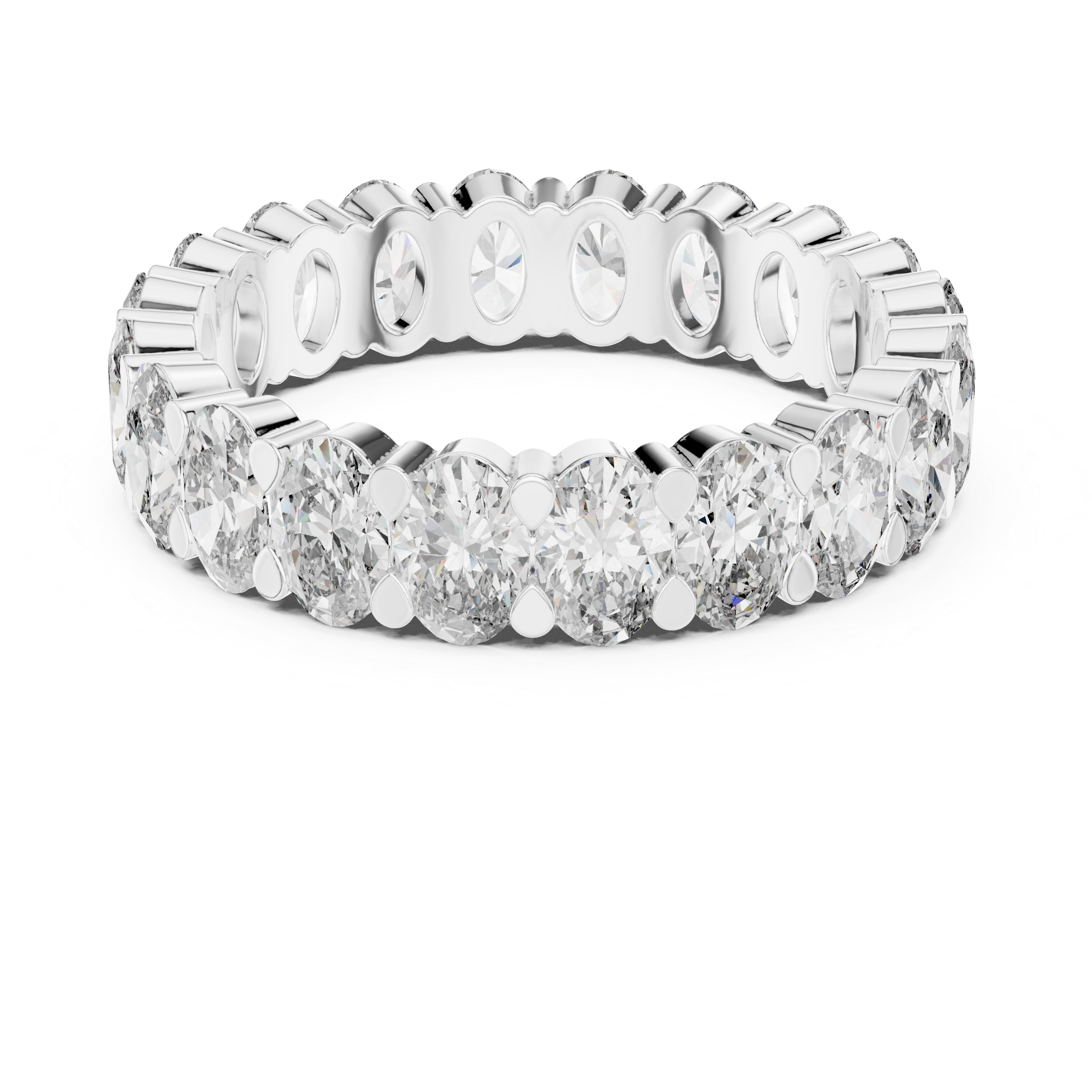 Eternity Band with Oval-Cut Diamonds in Shared Prong Setting