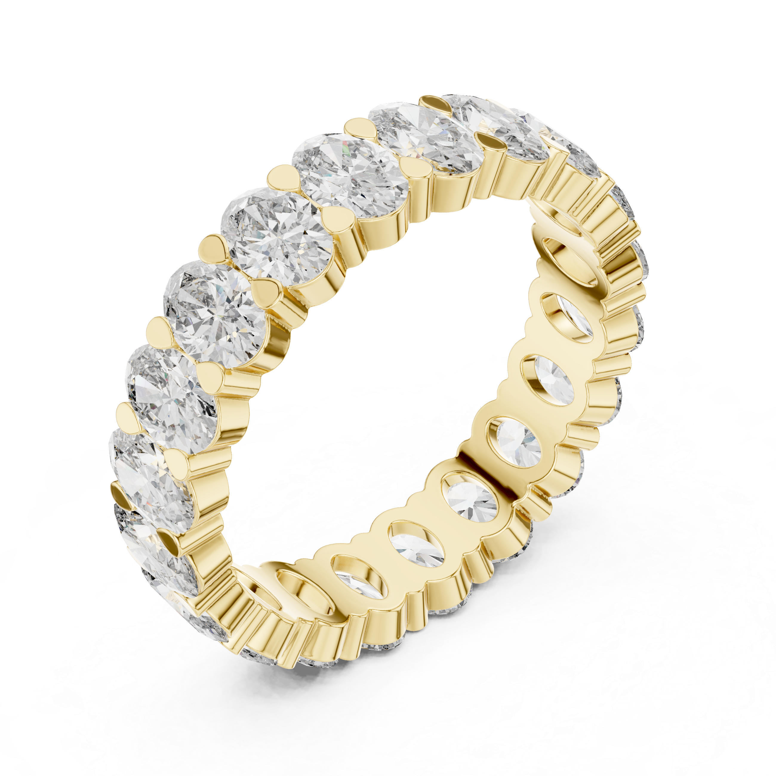 Eternity Band with Oval-Cut Diamonds in Shared Prong Setting