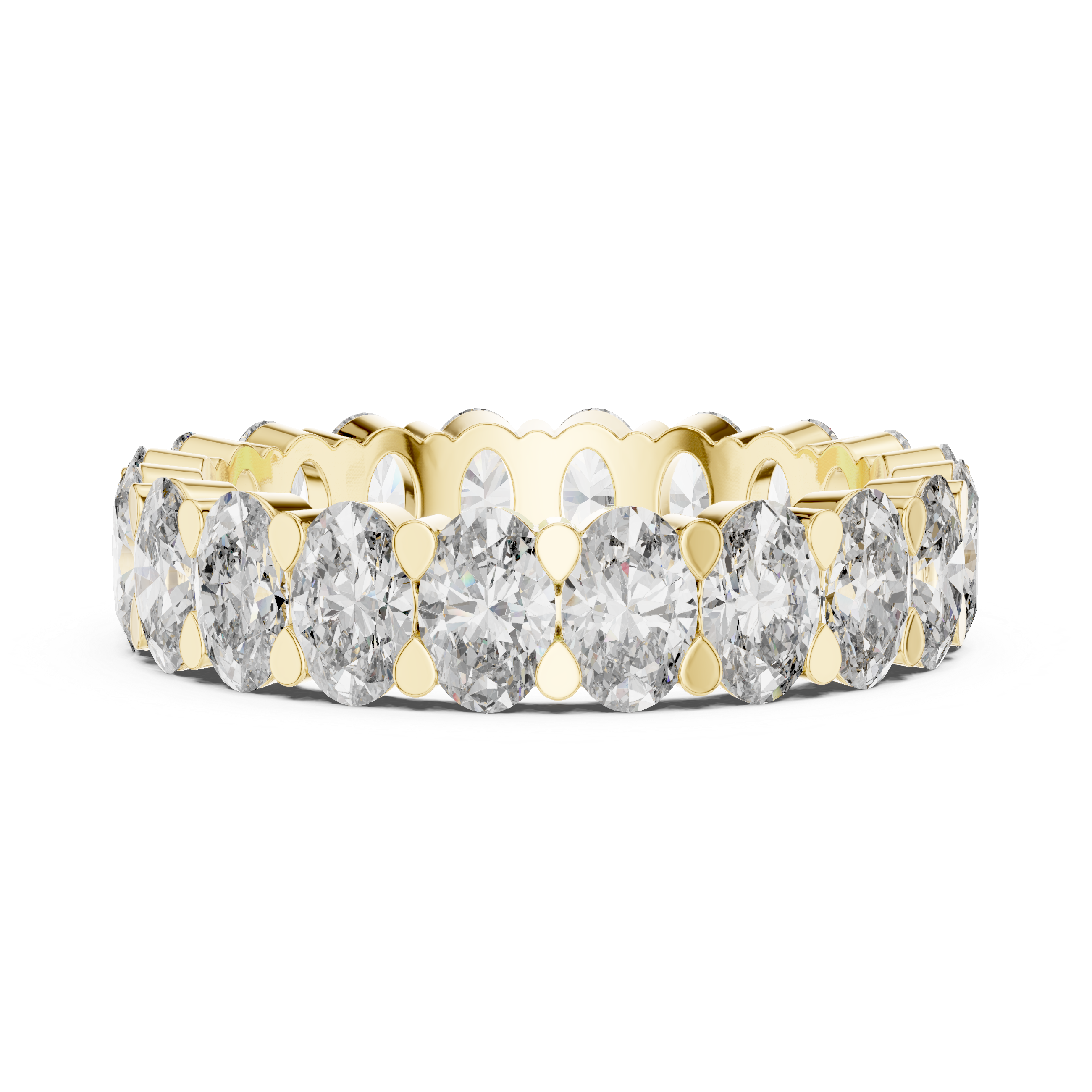 Eternity Band with Oval-Cut Diamonds in Shared Prong Setting