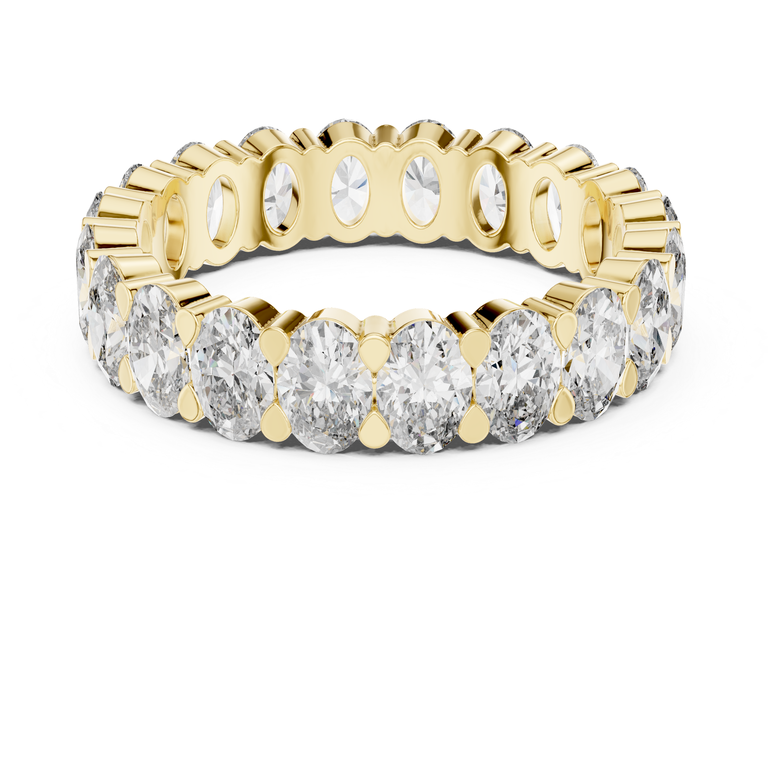 Eternity Band with Oval-Cut Diamonds in Shared Prong Setting