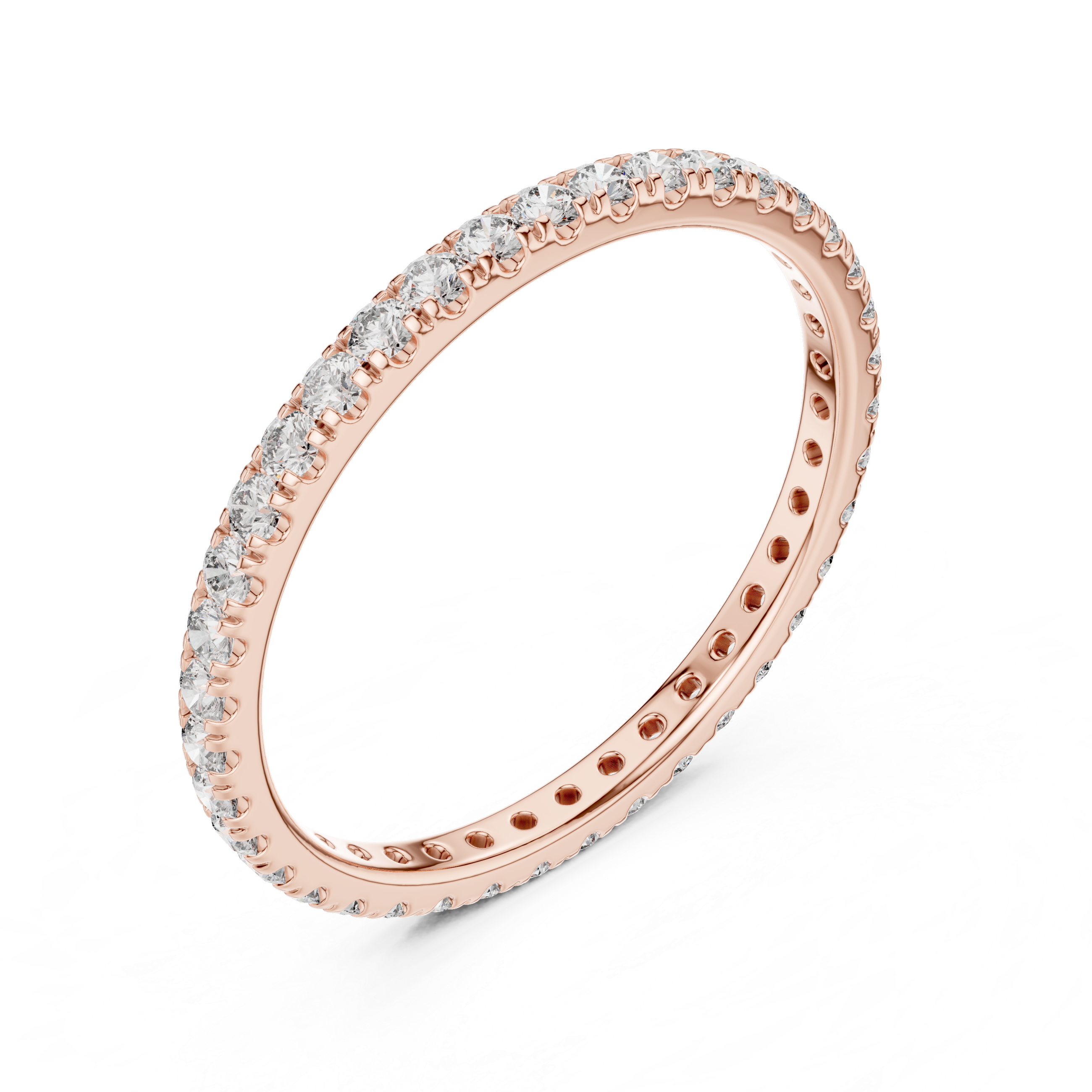 Eternity Band with Small Round Diamonds in Shared Prong Setting