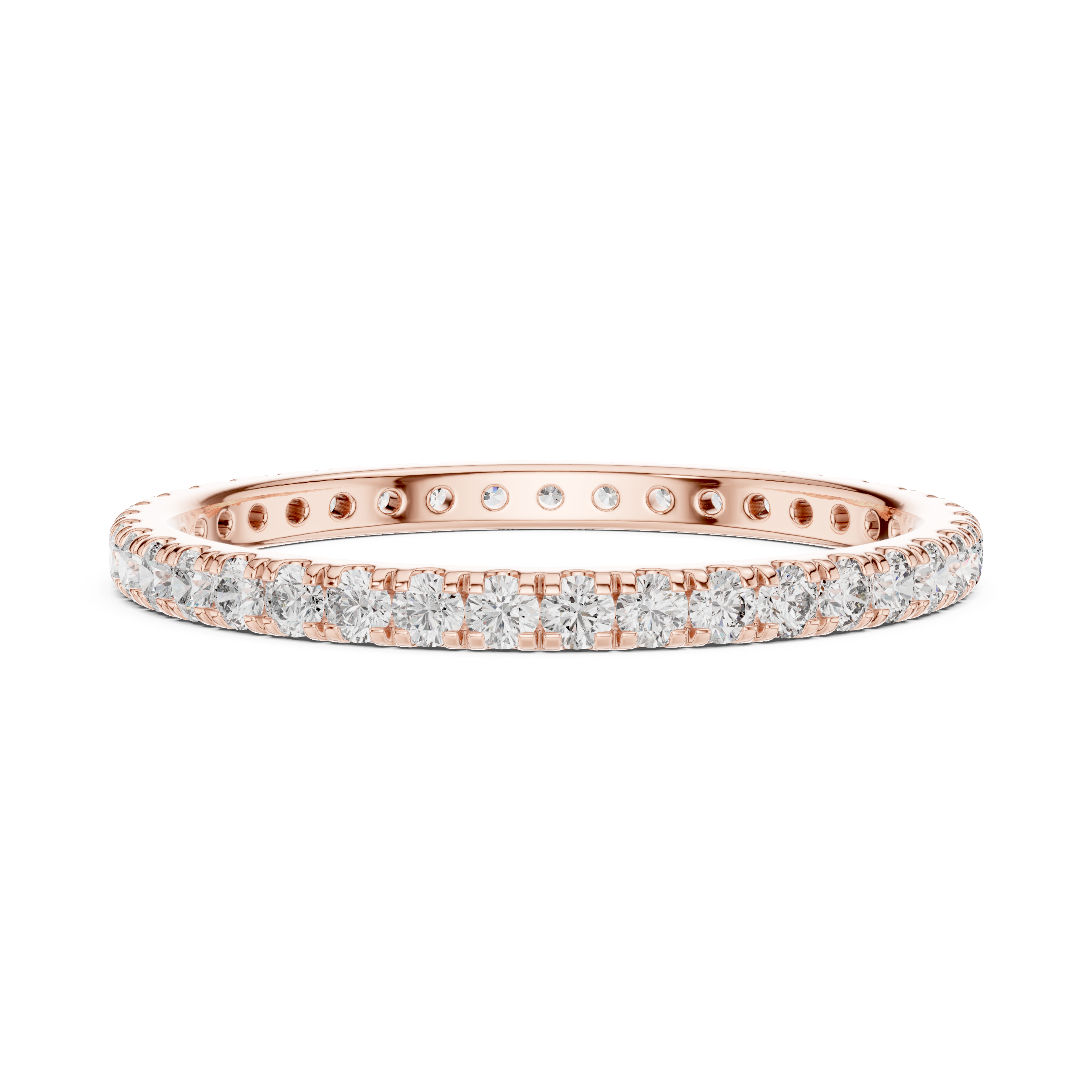 Eternity Band with Small Round Diamonds in Shared Prong Setting