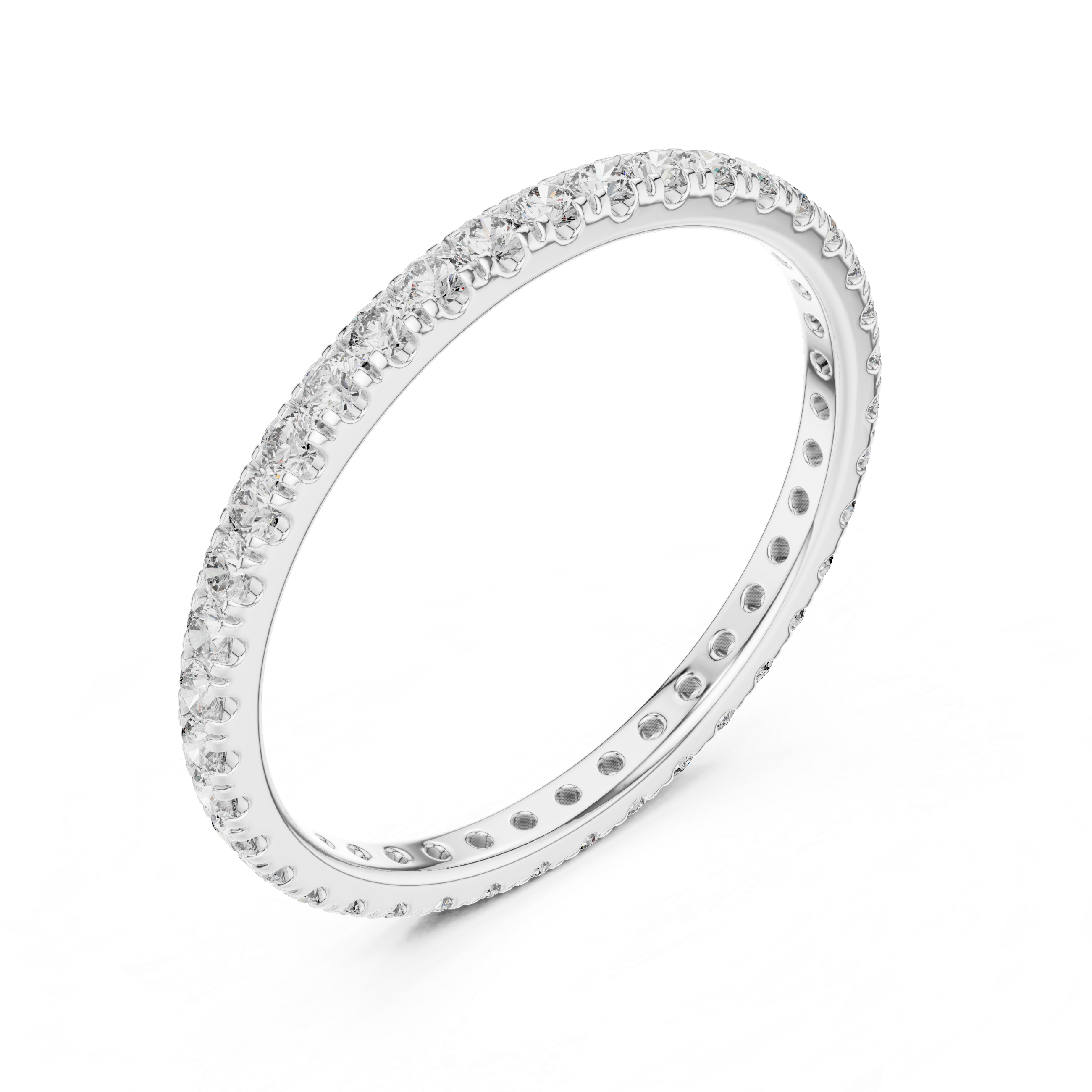Eternity Band with Small Round Diamonds in Shared Prong Setting