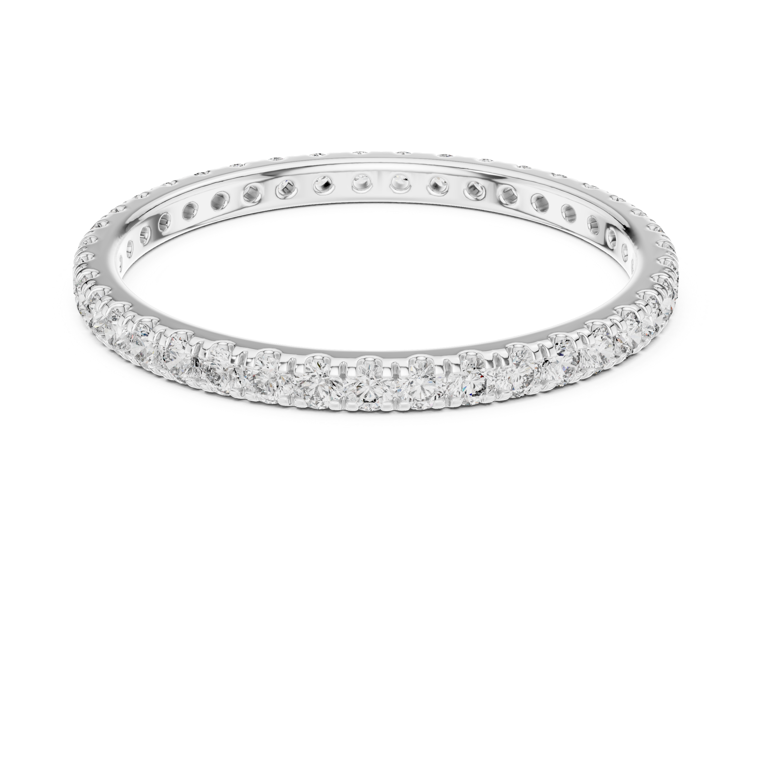 Eternity Band with Small Round Diamonds in Shared Prong Setting