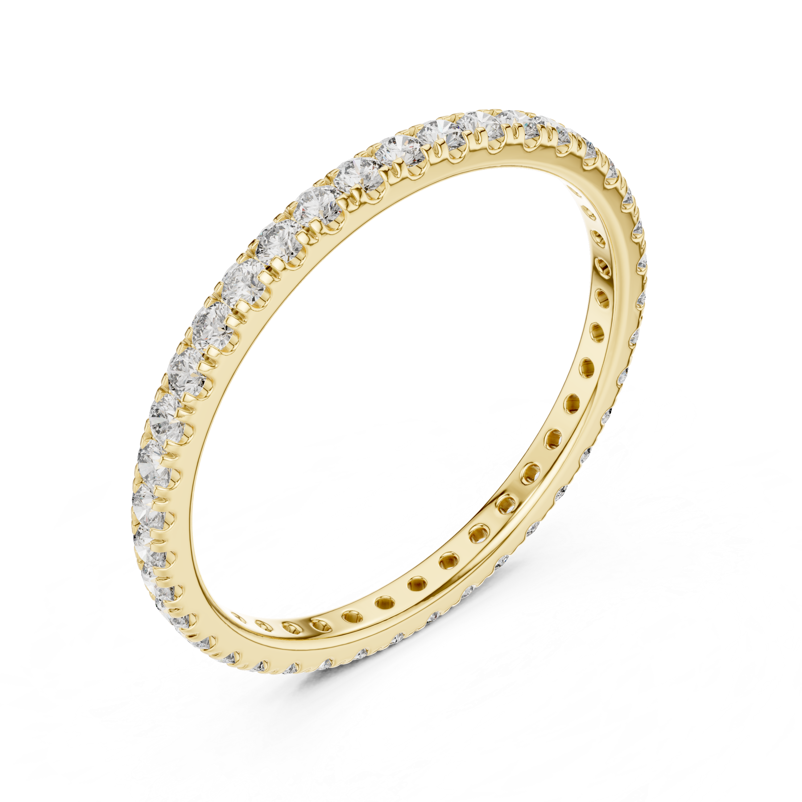 Eternity Band with Small Round Diamonds in Shared Prong Setting
