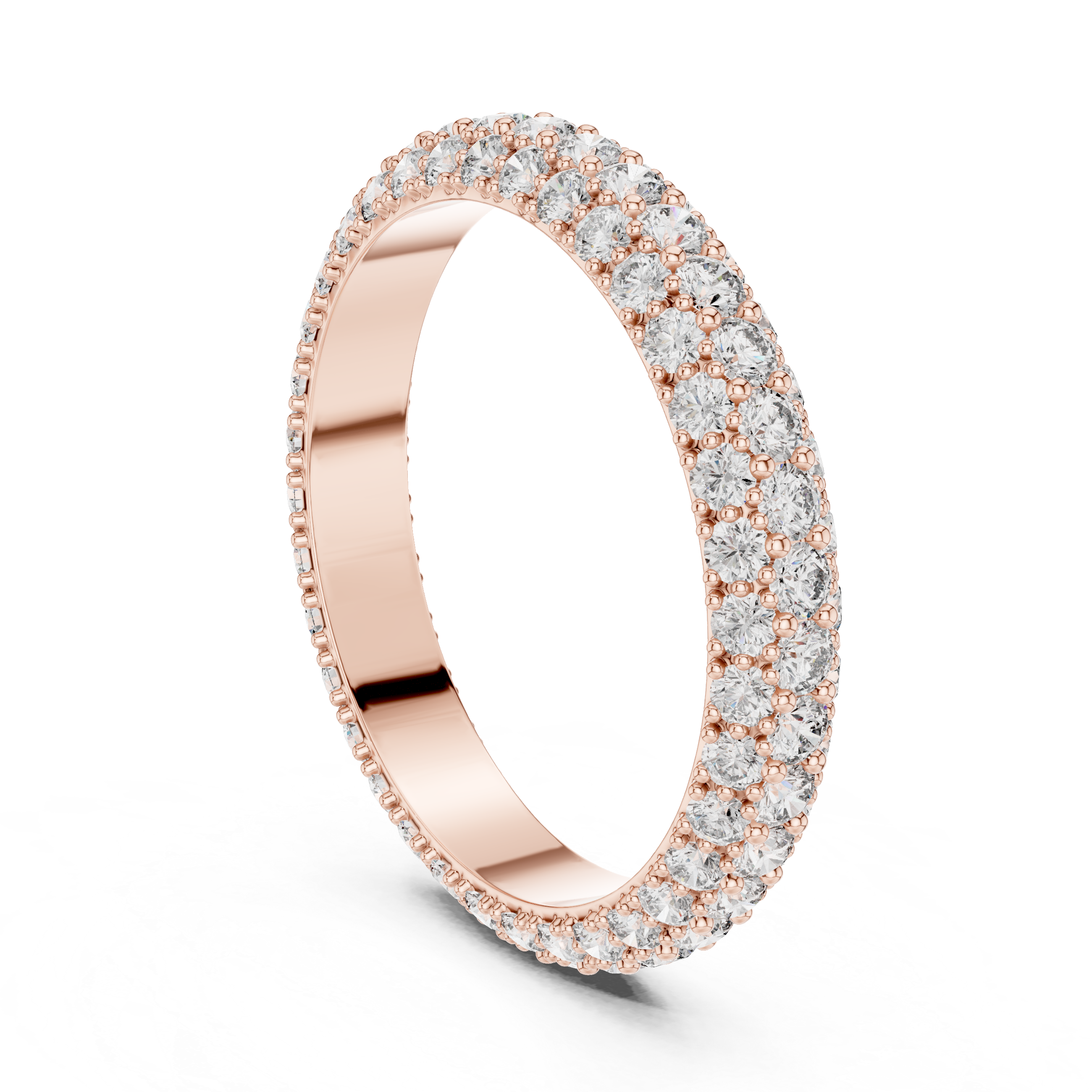 Pav‚ Diamond Eternity Band in Rose Gold