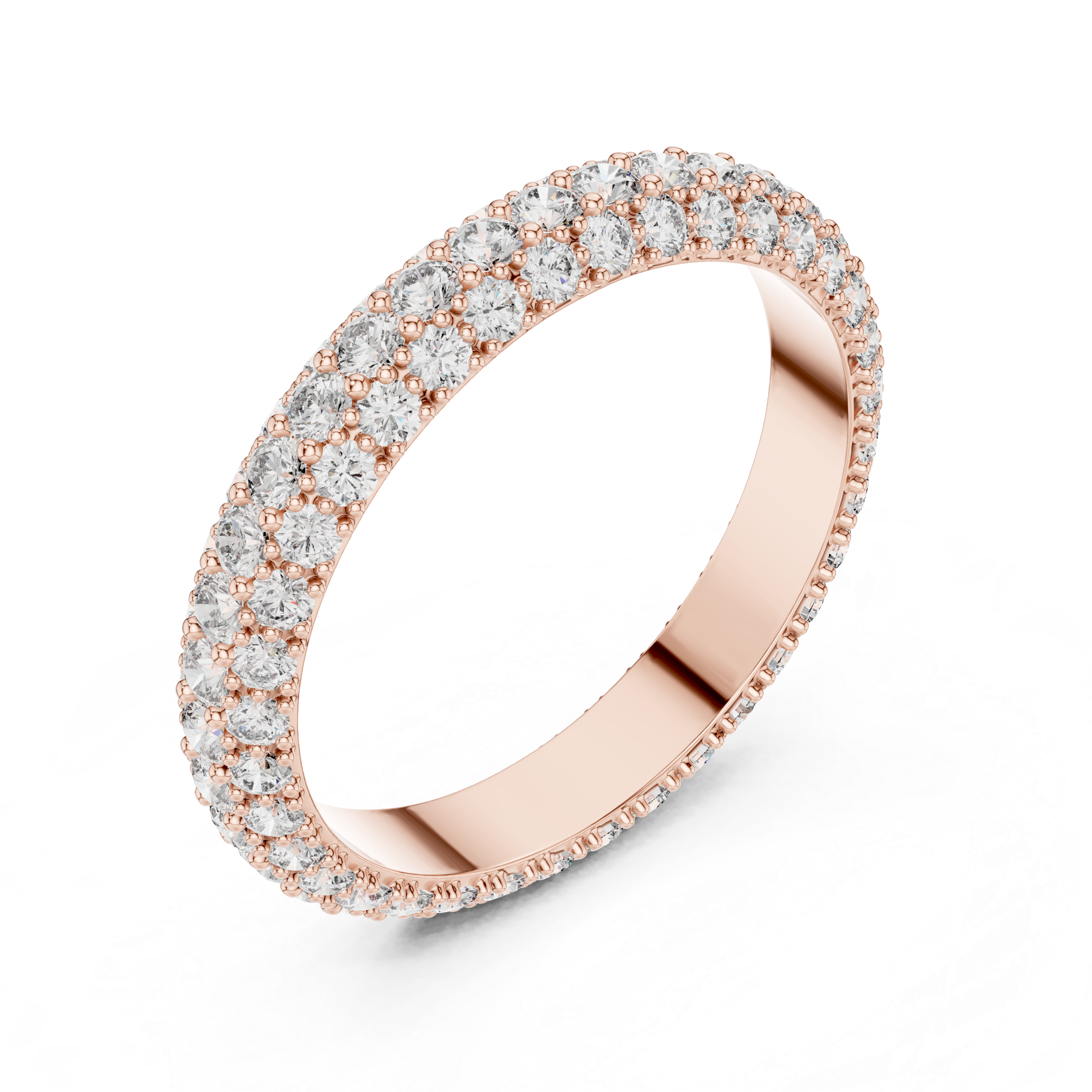 Pav‚ Diamond Eternity Band in Rose Gold