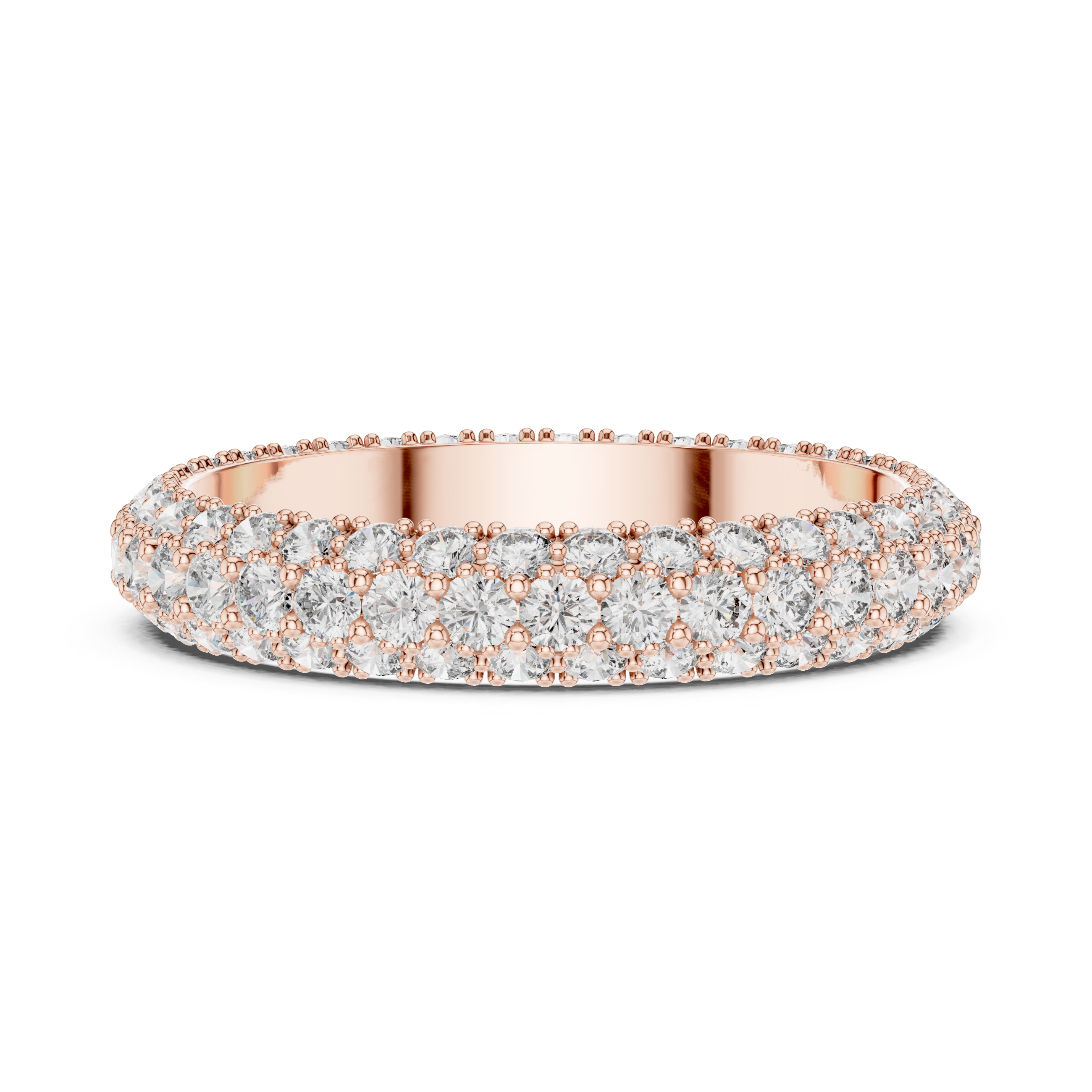 Pav‚ Diamond Eternity Band in Rose Gold