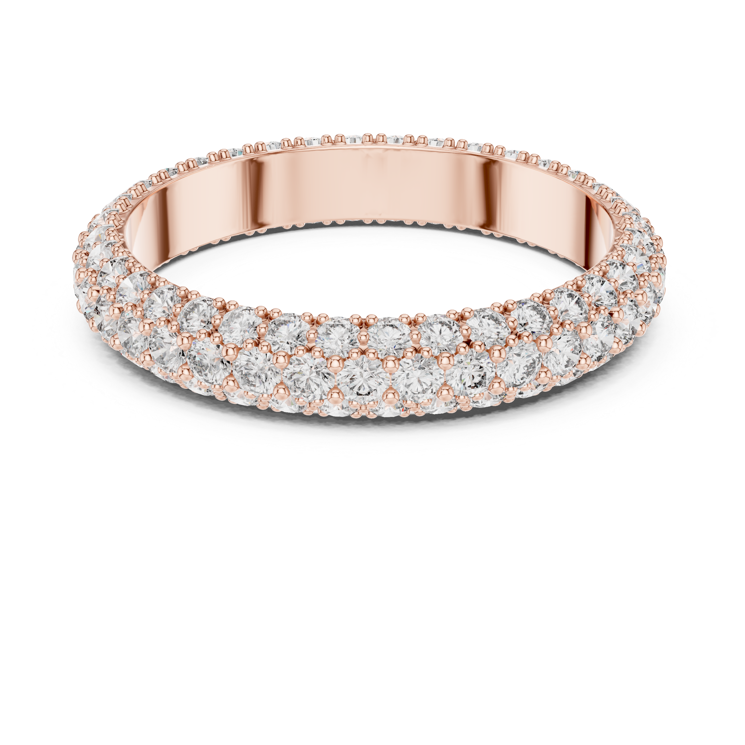 Pav‚ Diamond Eternity Band in Rose Gold