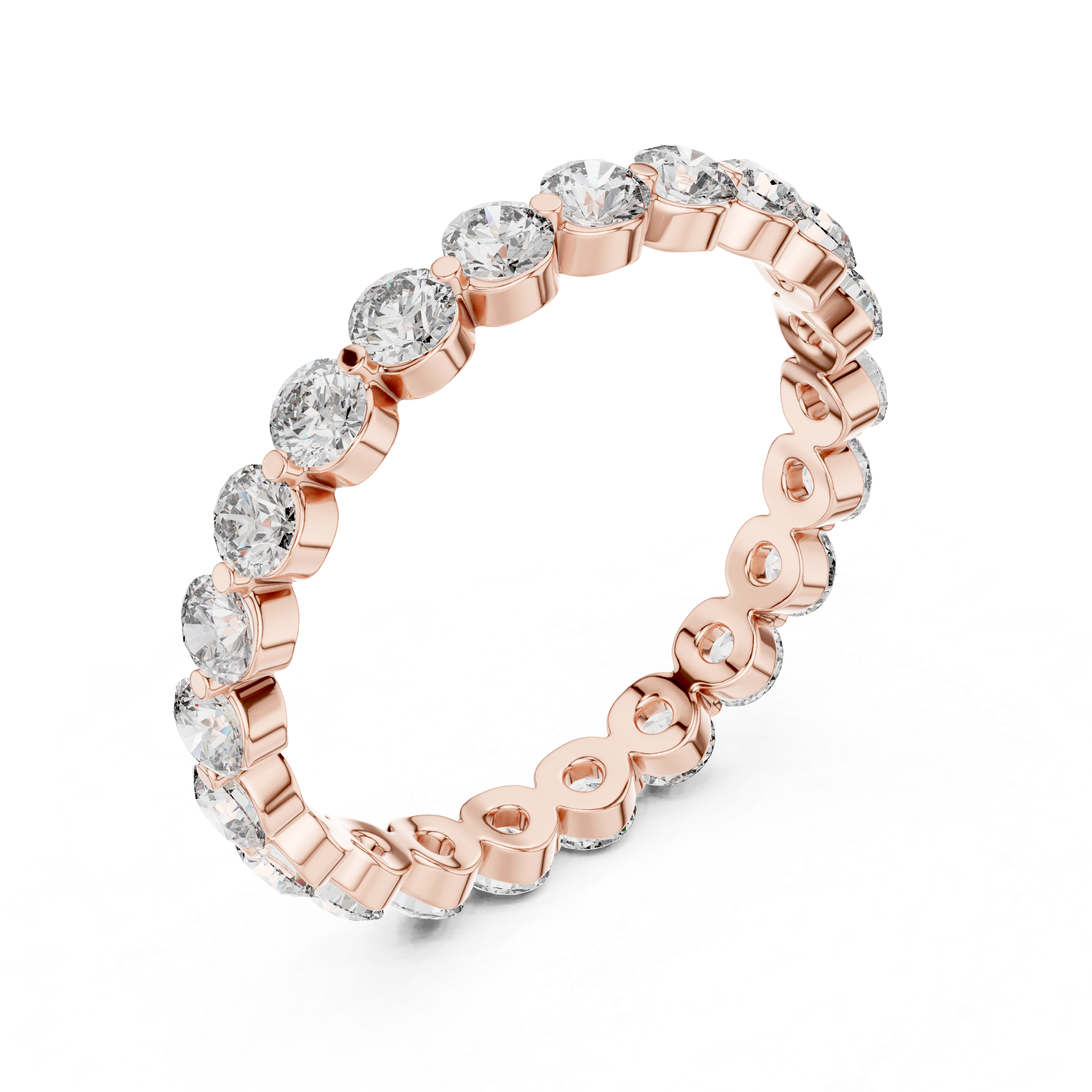 Eternity Band with Round Diamonds in Bezel Setting
