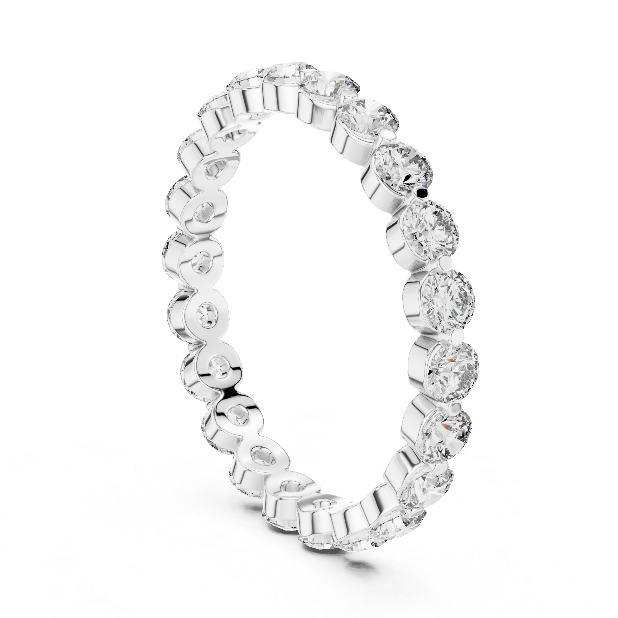 Eternity Band with Round Diamonds in Bezel Setting