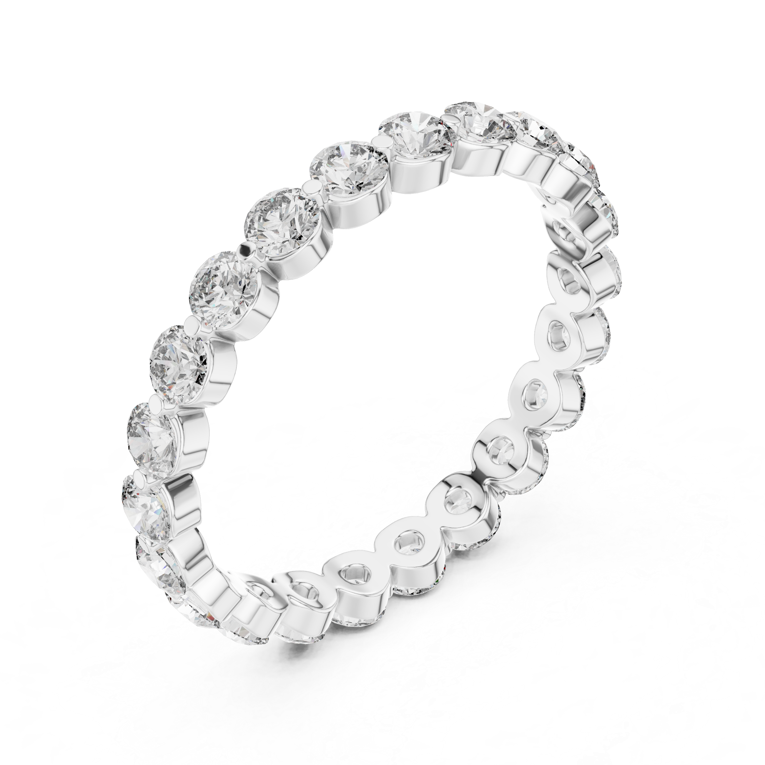 Eternity Band with Round Diamonds in Bezel Setting