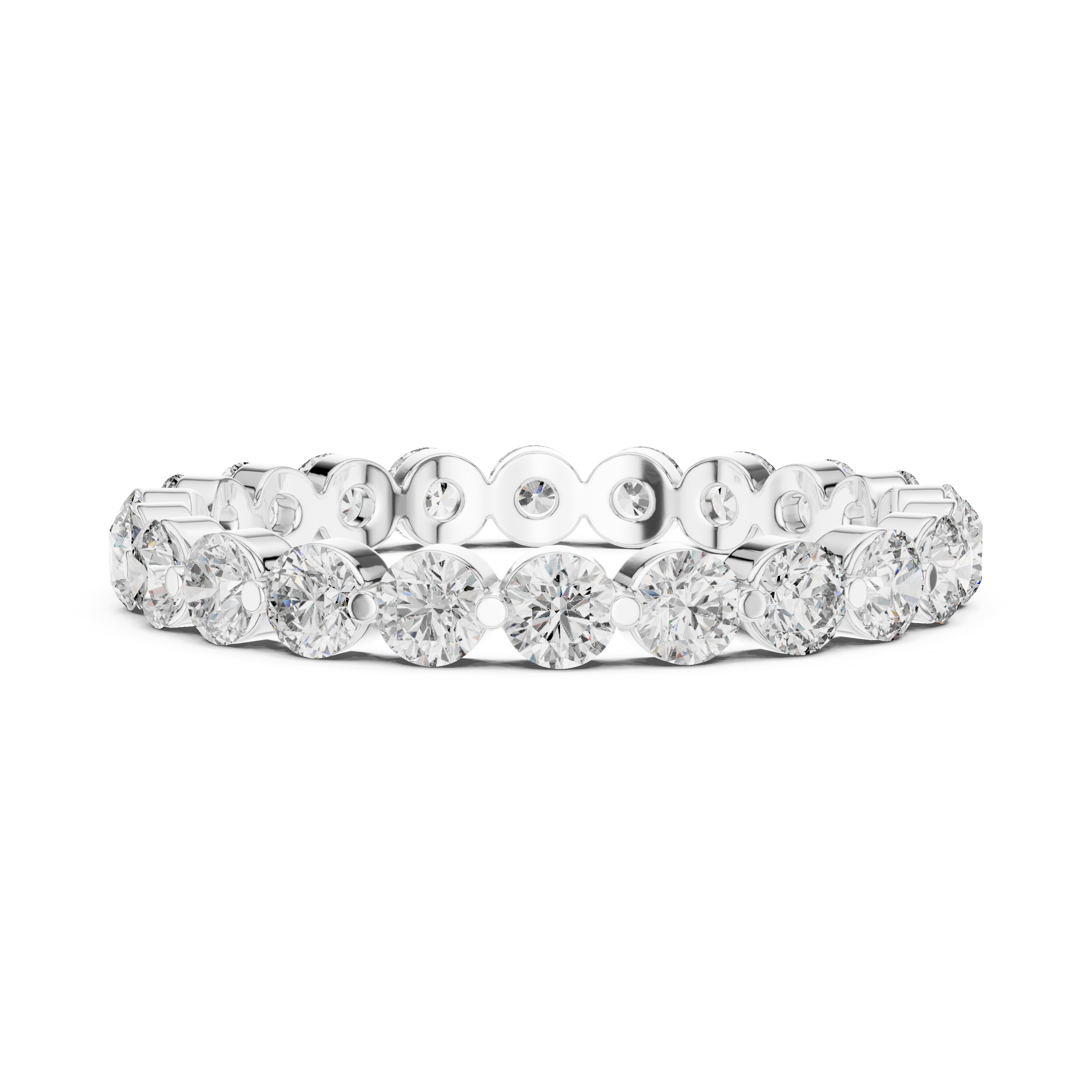 Eternity Band with Round Diamonds in Bezel Setting