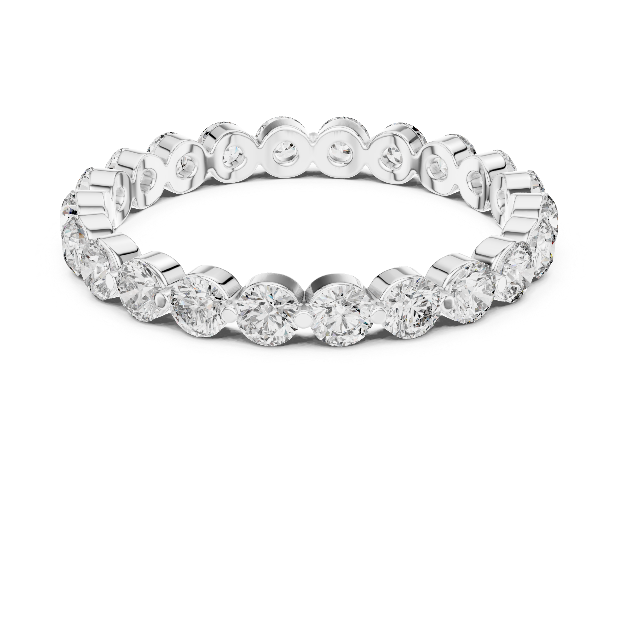 Eternity Band with Round Diamonds in Bezel Setting