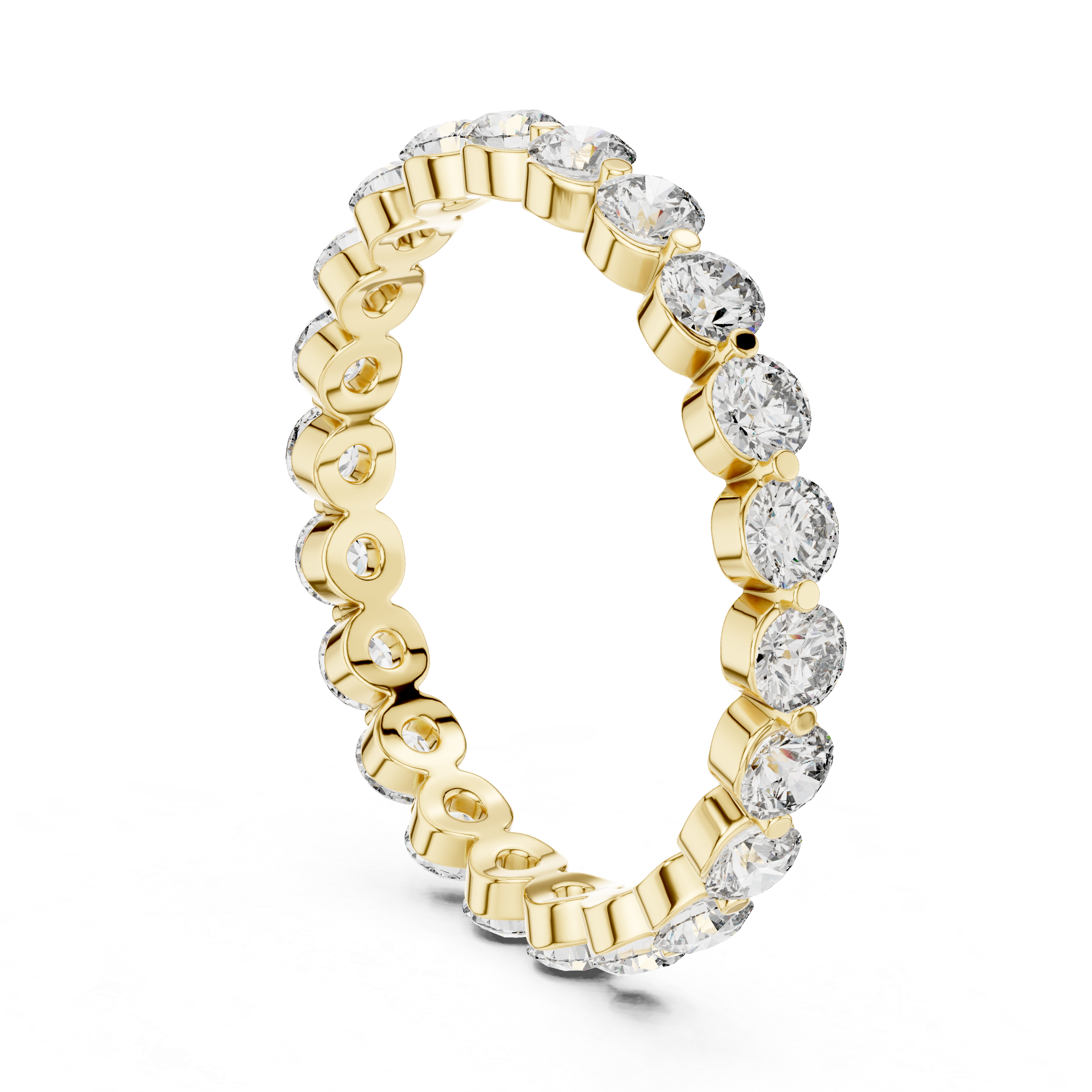 Eternity Band with Round Diamonds in Bezel Setting