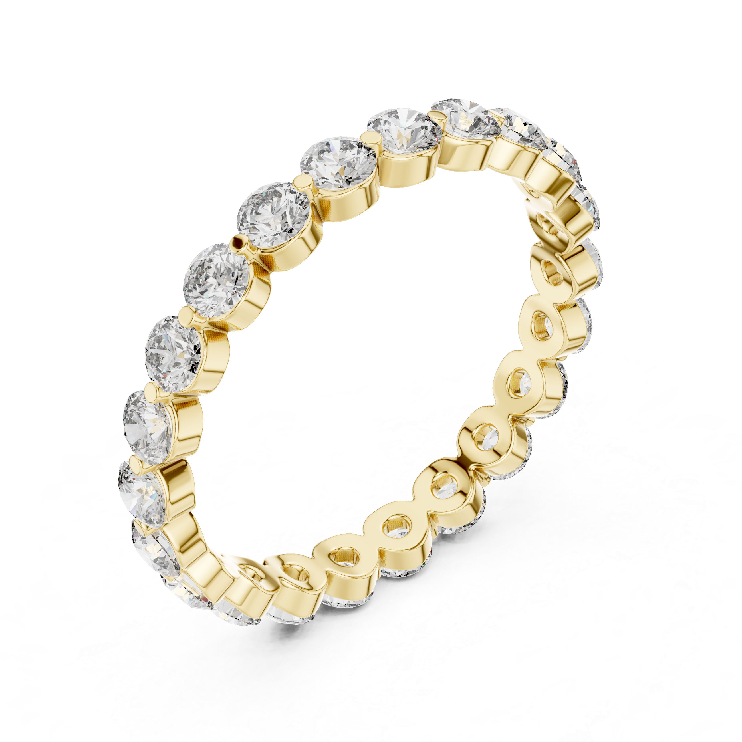 Eternity Band with Round Diamonds in Bezel Setting