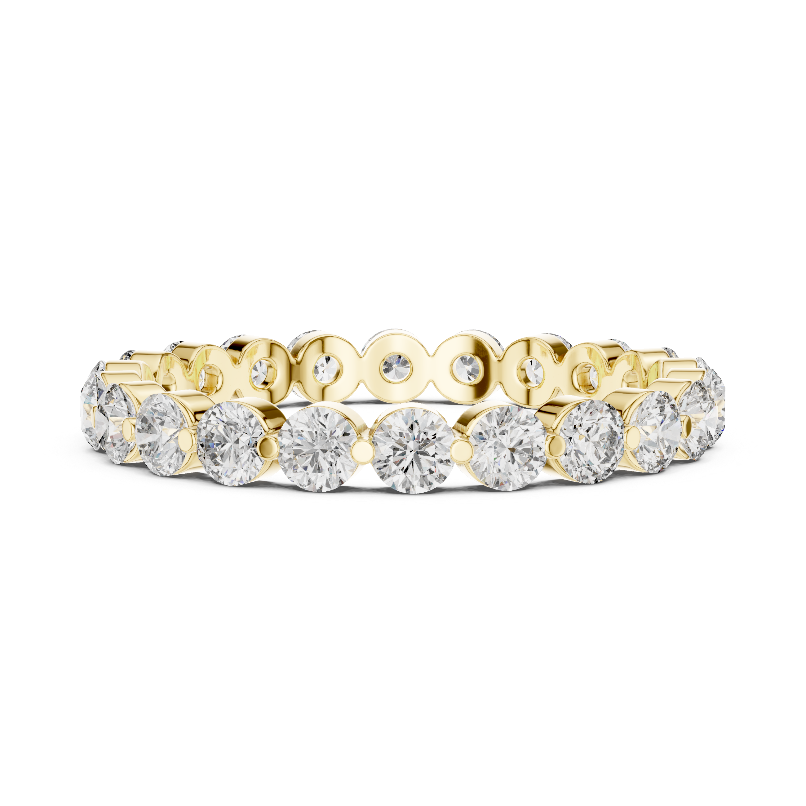 Eternity Band with Round Diamonds in Bezel Setting