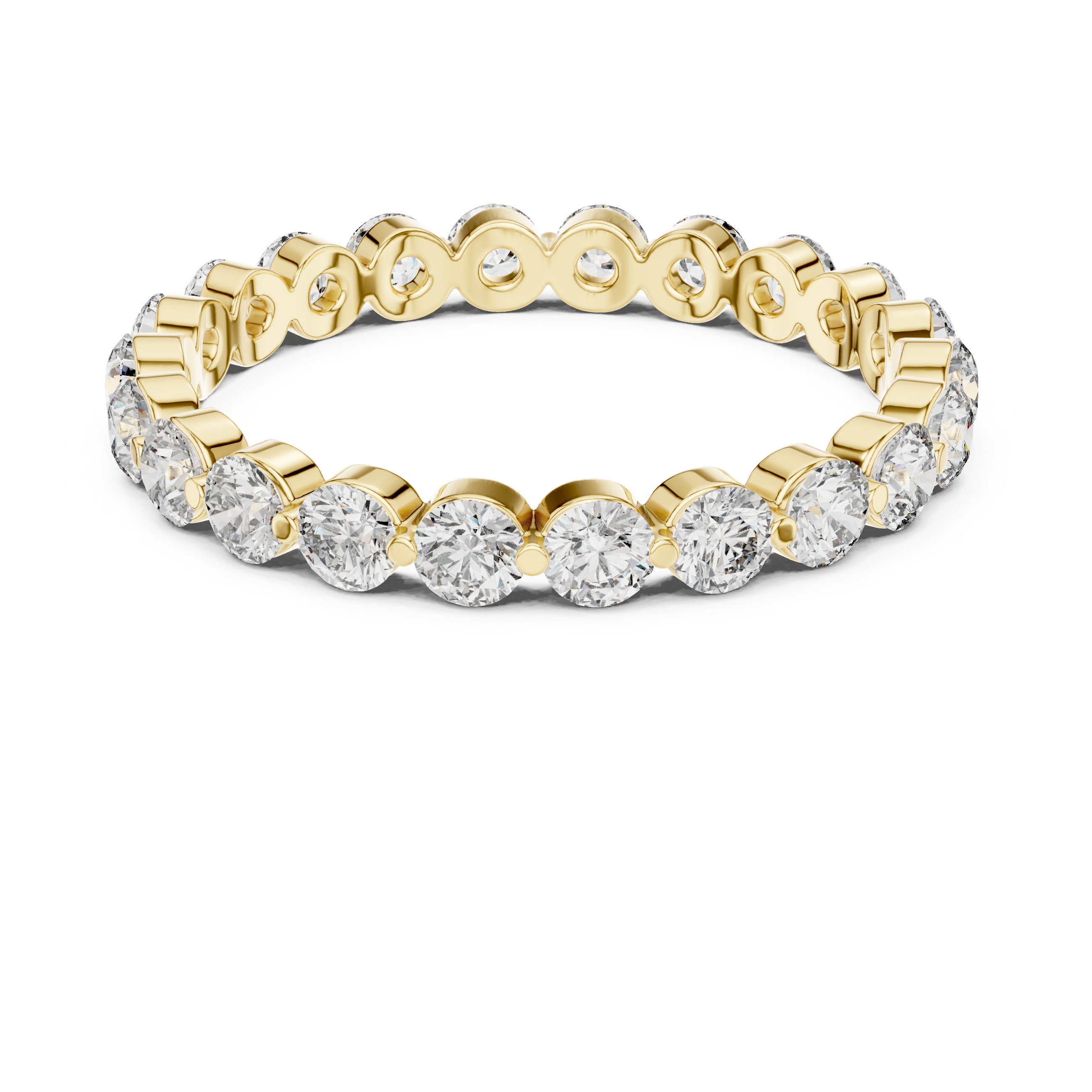 Eternity Band with Round Diamonds in Bezel Setting