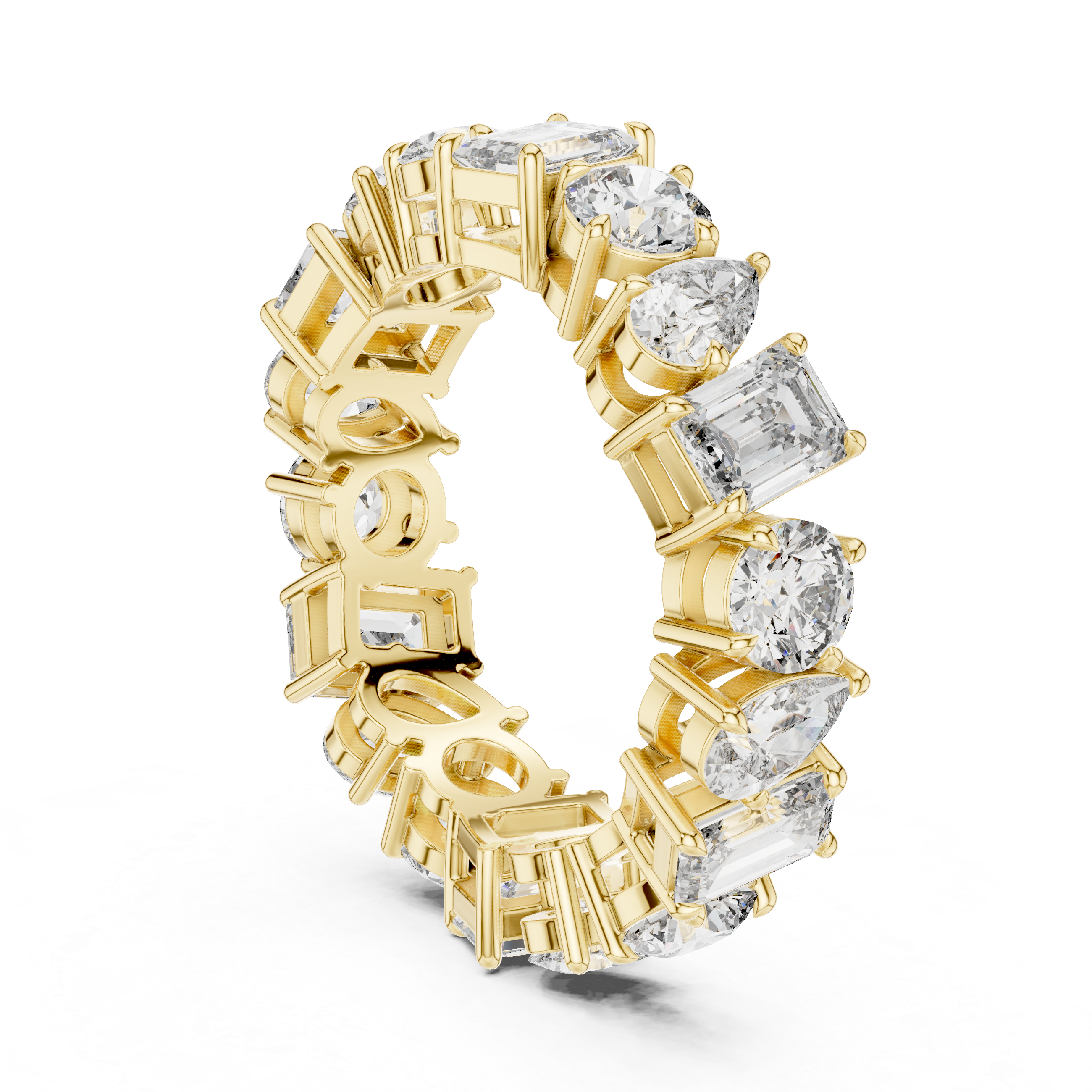 Eternity Band with Mixed-Cut Diamonds in Prong Setting