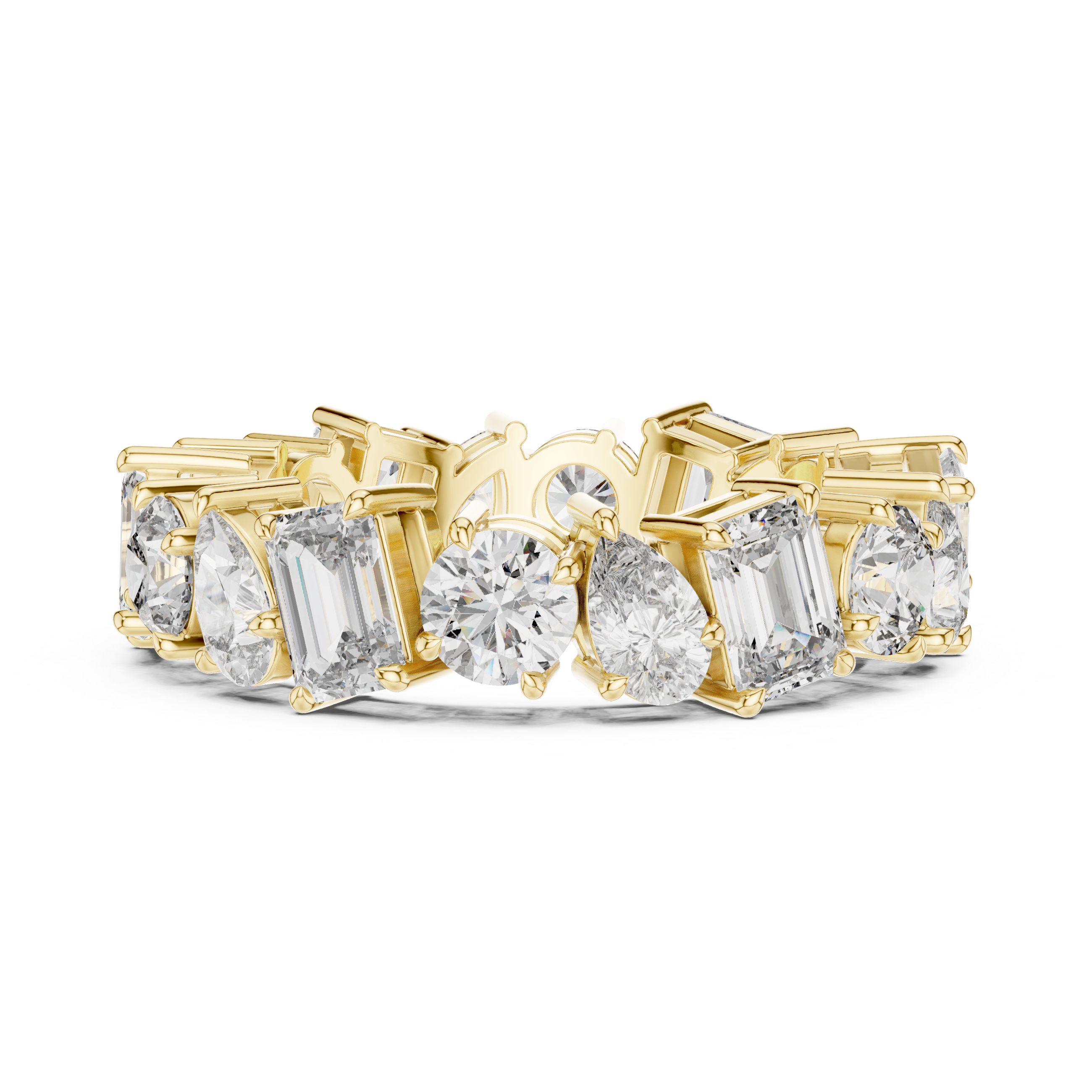 Eternity Band with Mixed-Cut Diamonds in Prong Setting