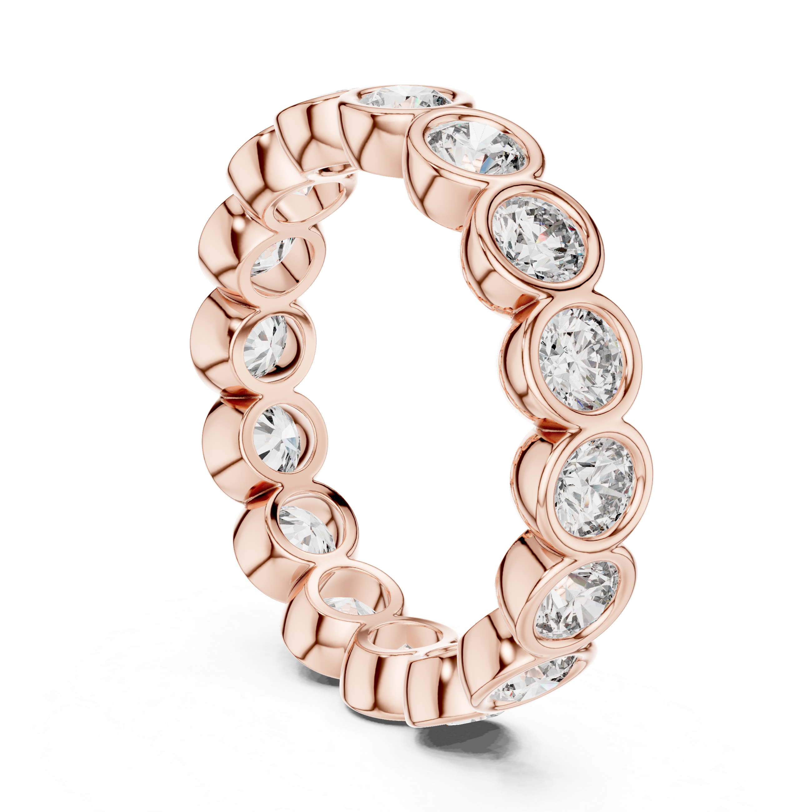 Elegant bezel-set diamond eternity band.