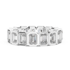 A bold eternity band featuring rectangular emerald-cut diamonds