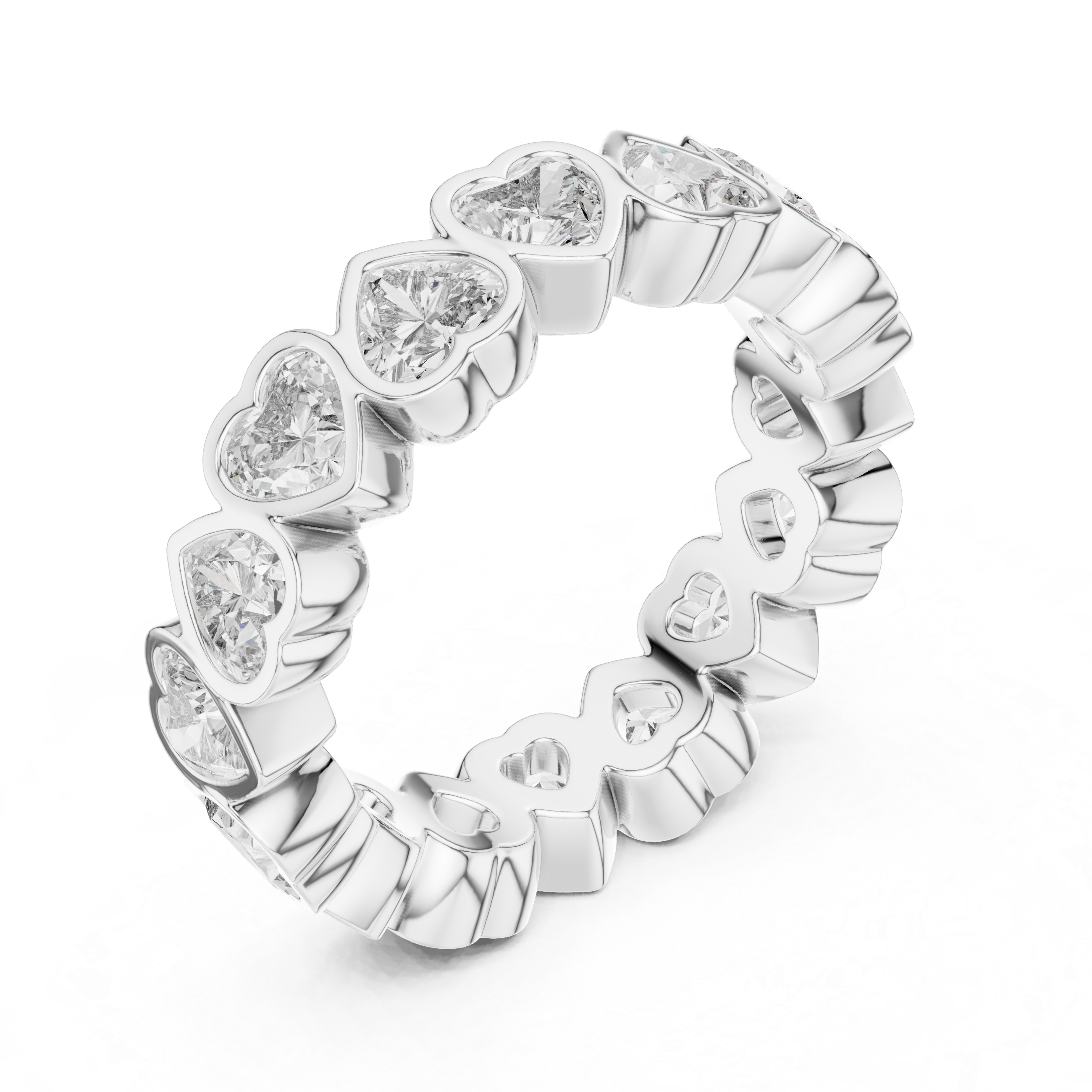 Heart-Shaped Diamond Eternity Band