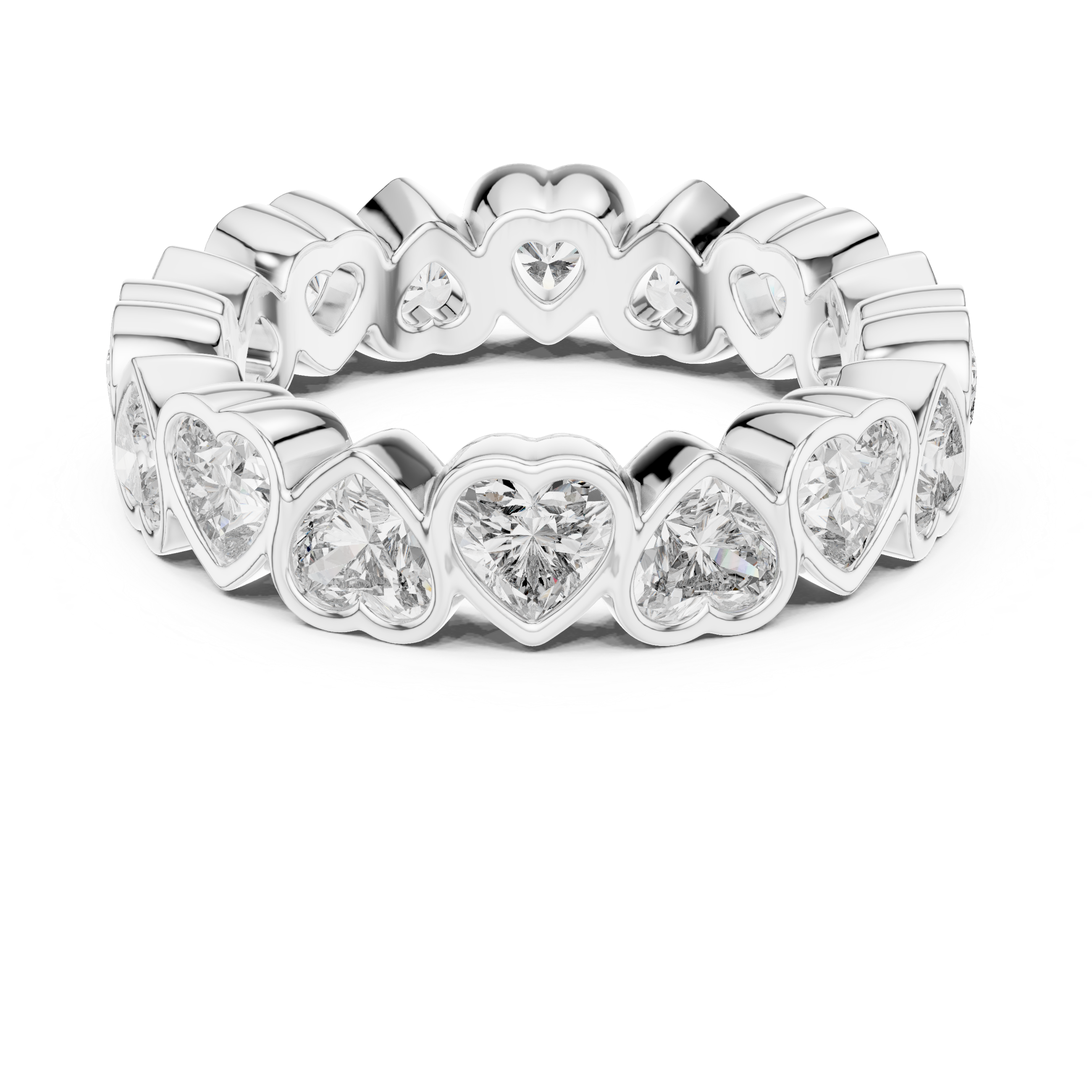 Heart-Shaped Diamond Eternity Band