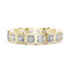 eternity band with bezel-set emerald-cut diamonds