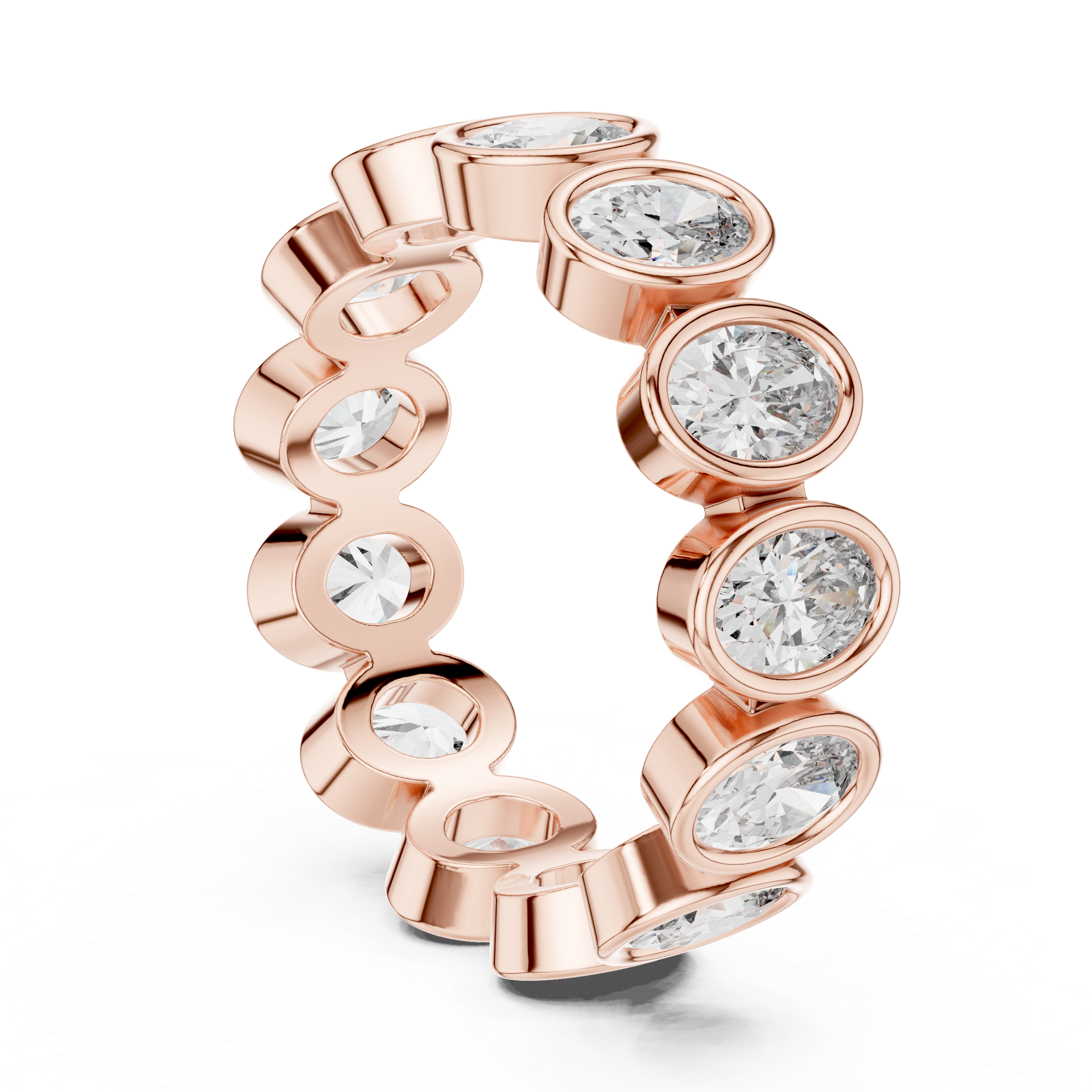 Bezel Set Oval Diamond Eternity Band