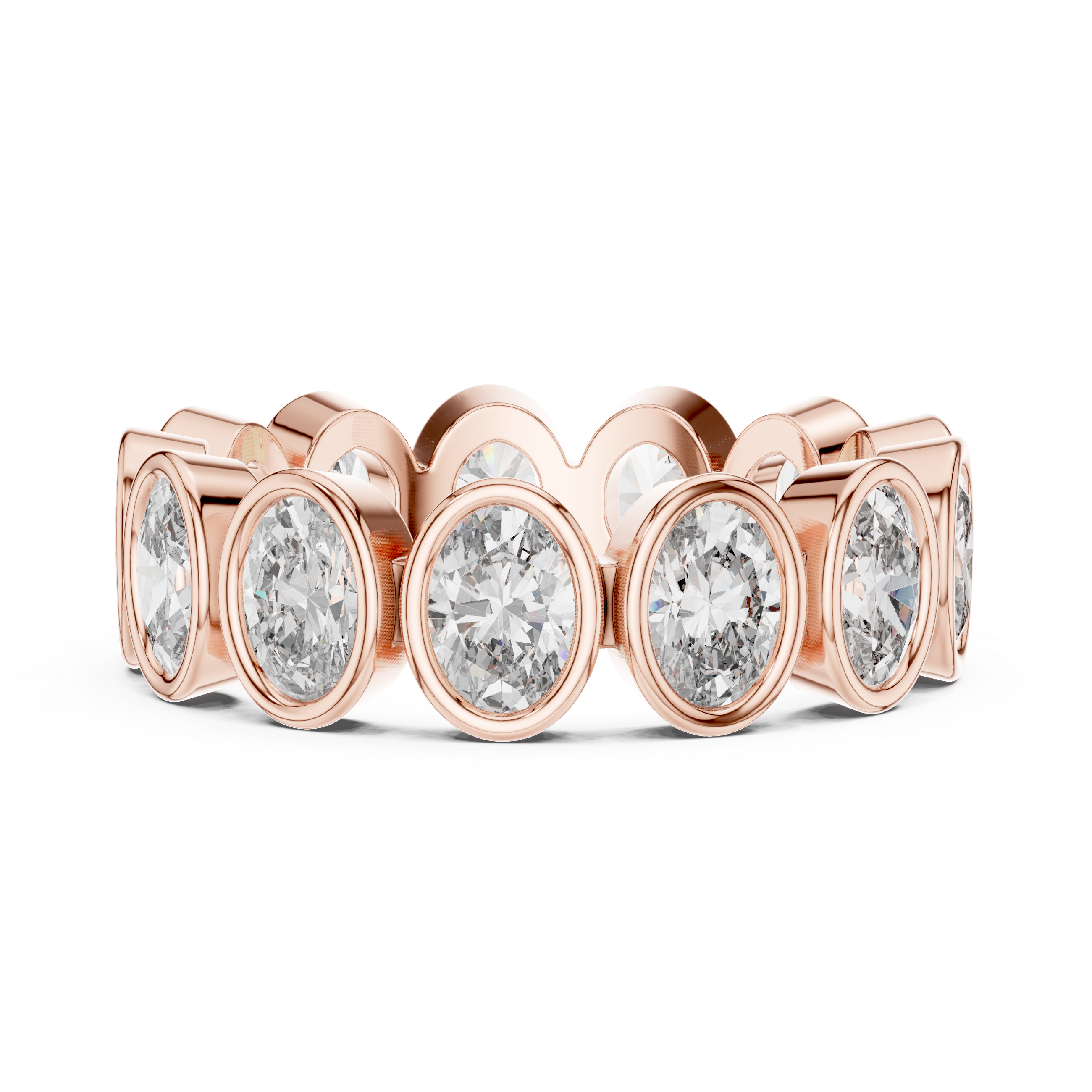 Bezel Set Oval Diamond Eternity Band
