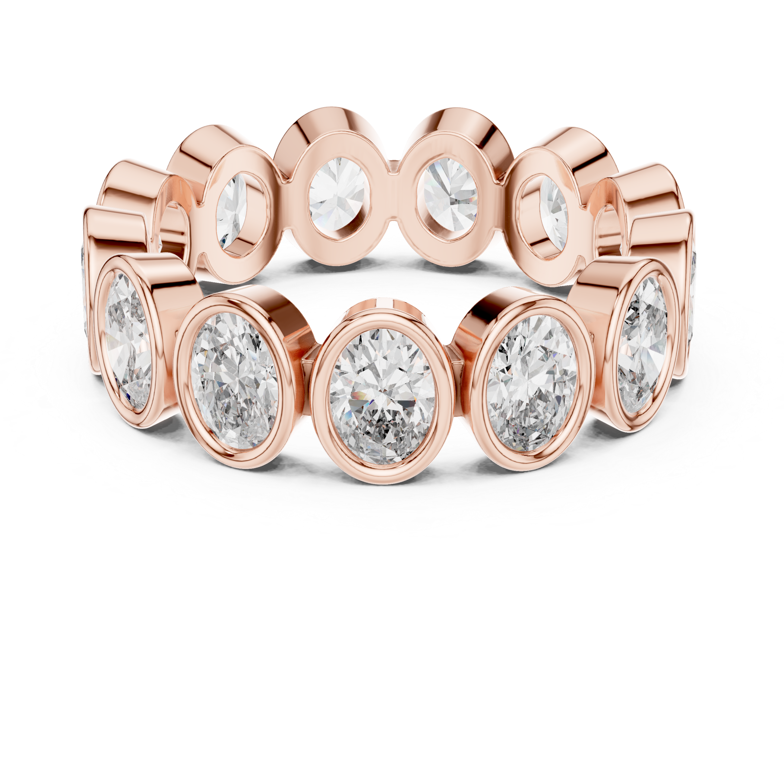 Bezel Set Oval Diamond Eternity Band