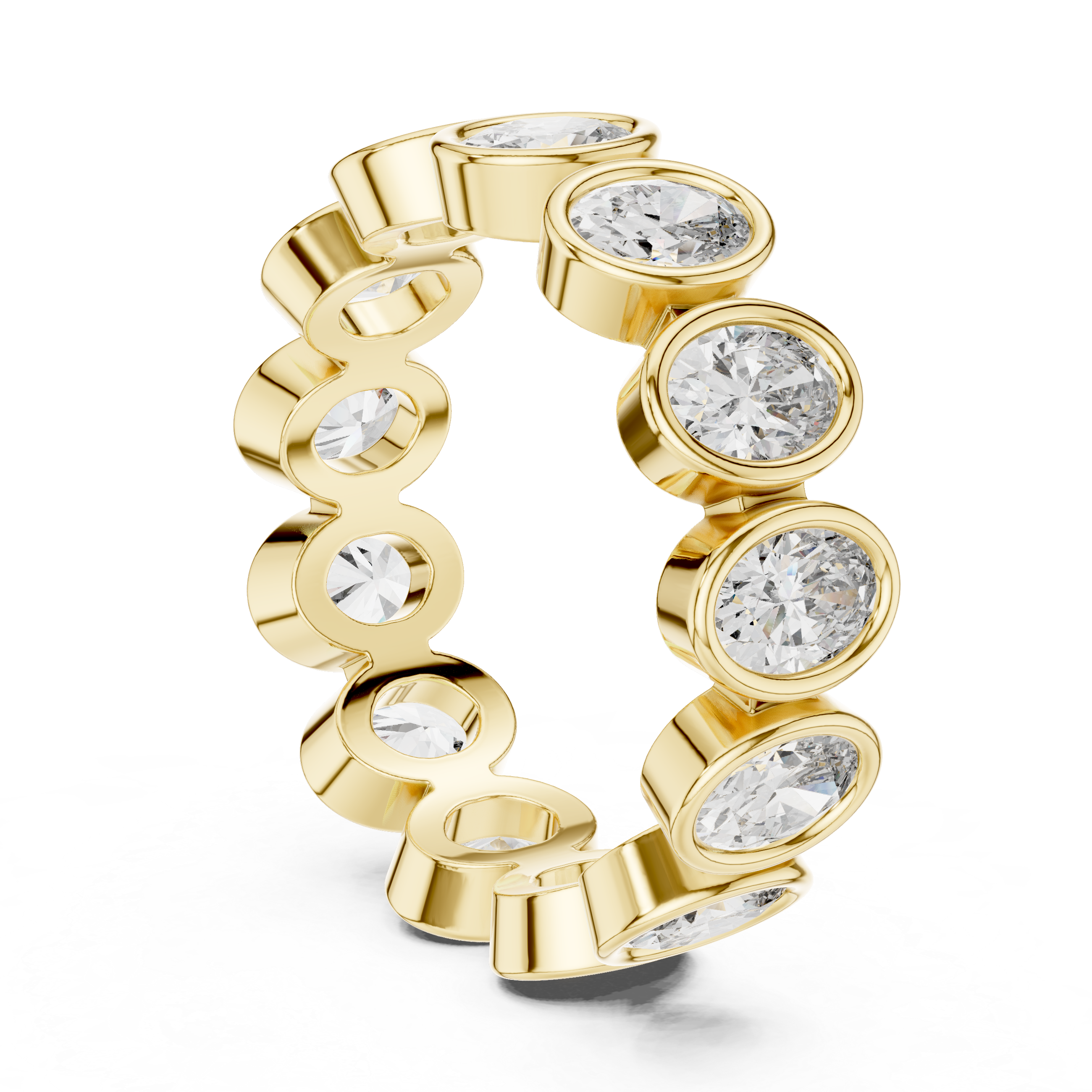 Bezel Set Oval Diamond Eternity Band