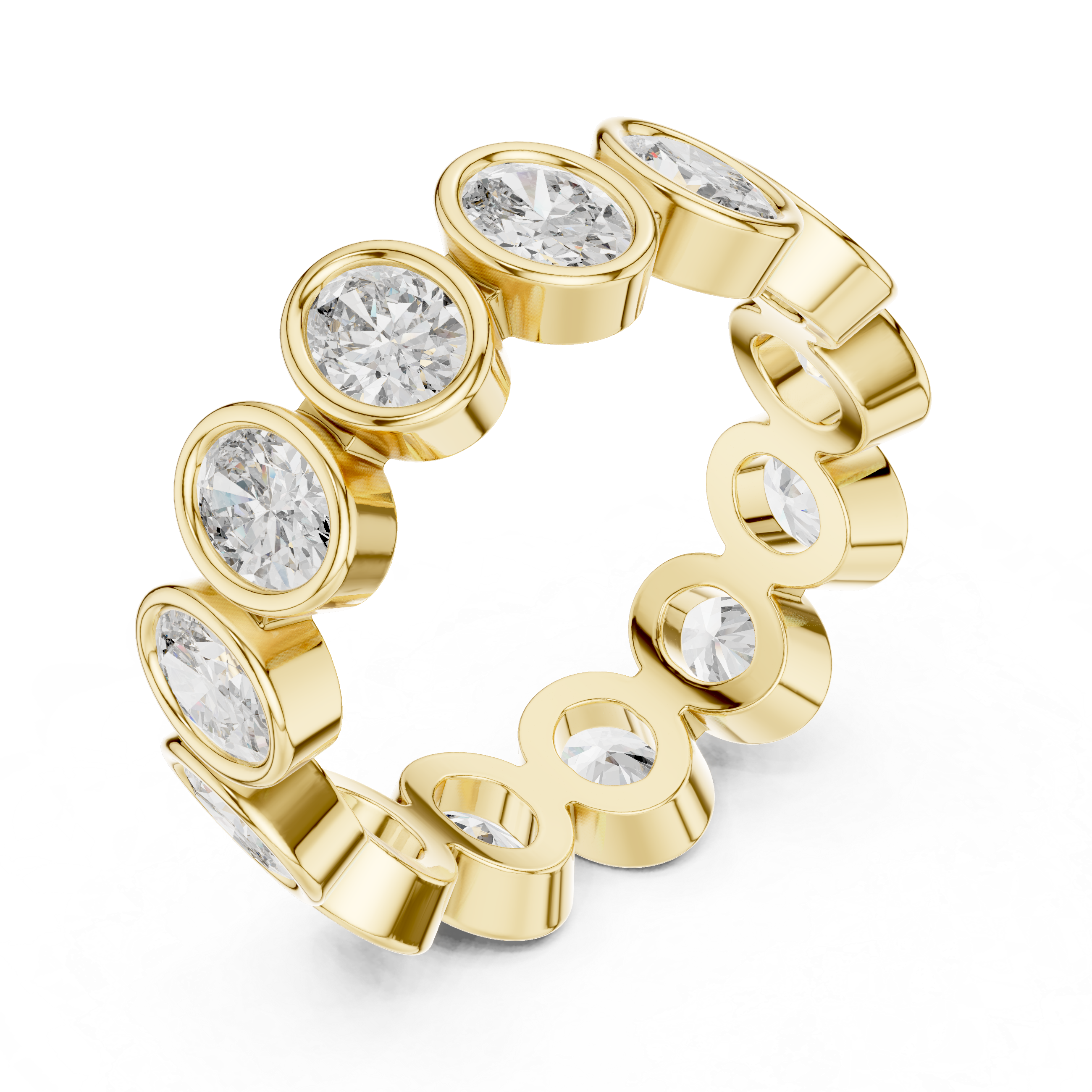 Bezel Set Oval Diamond Eternity Band