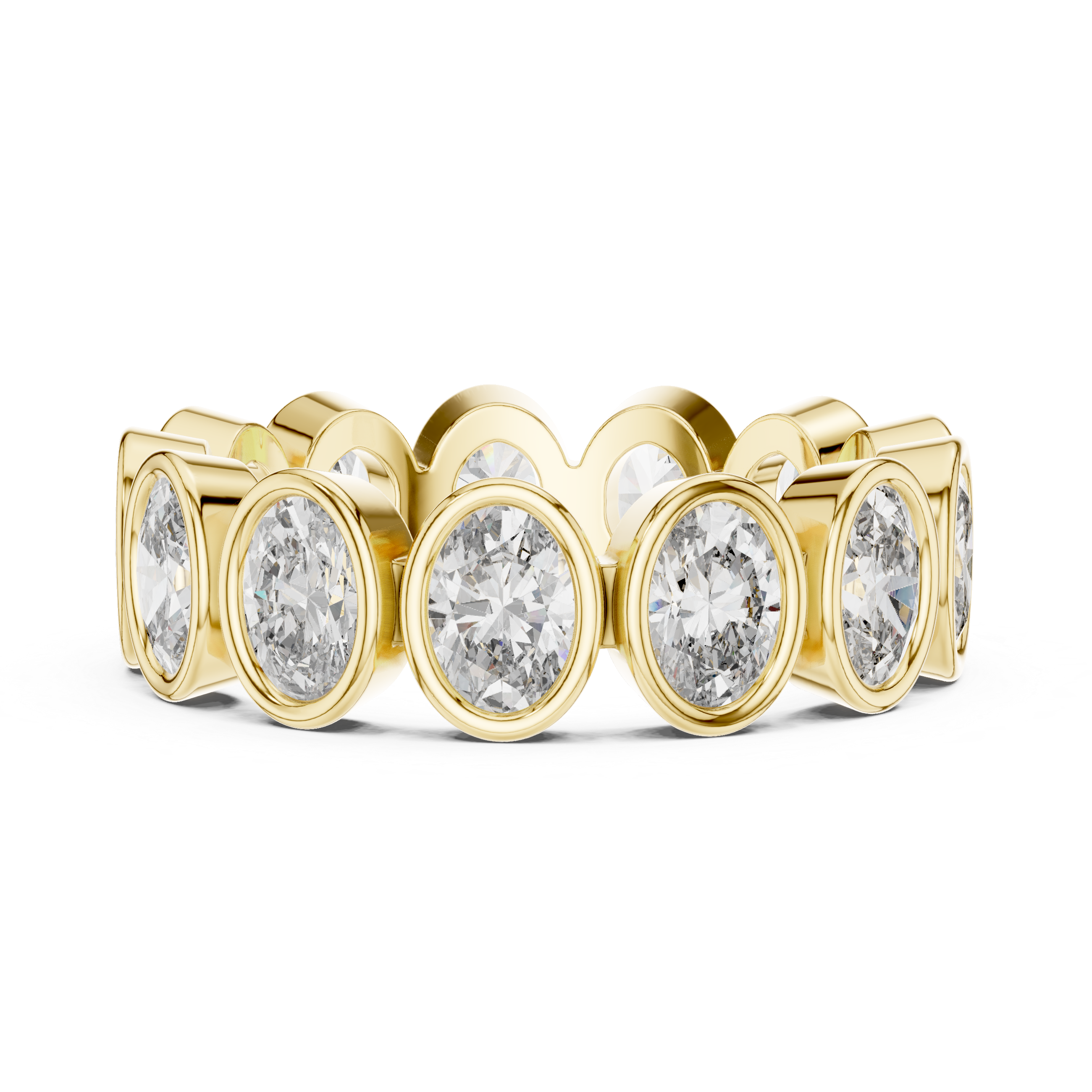 Bezel Set Oval Diamond Eternity Band