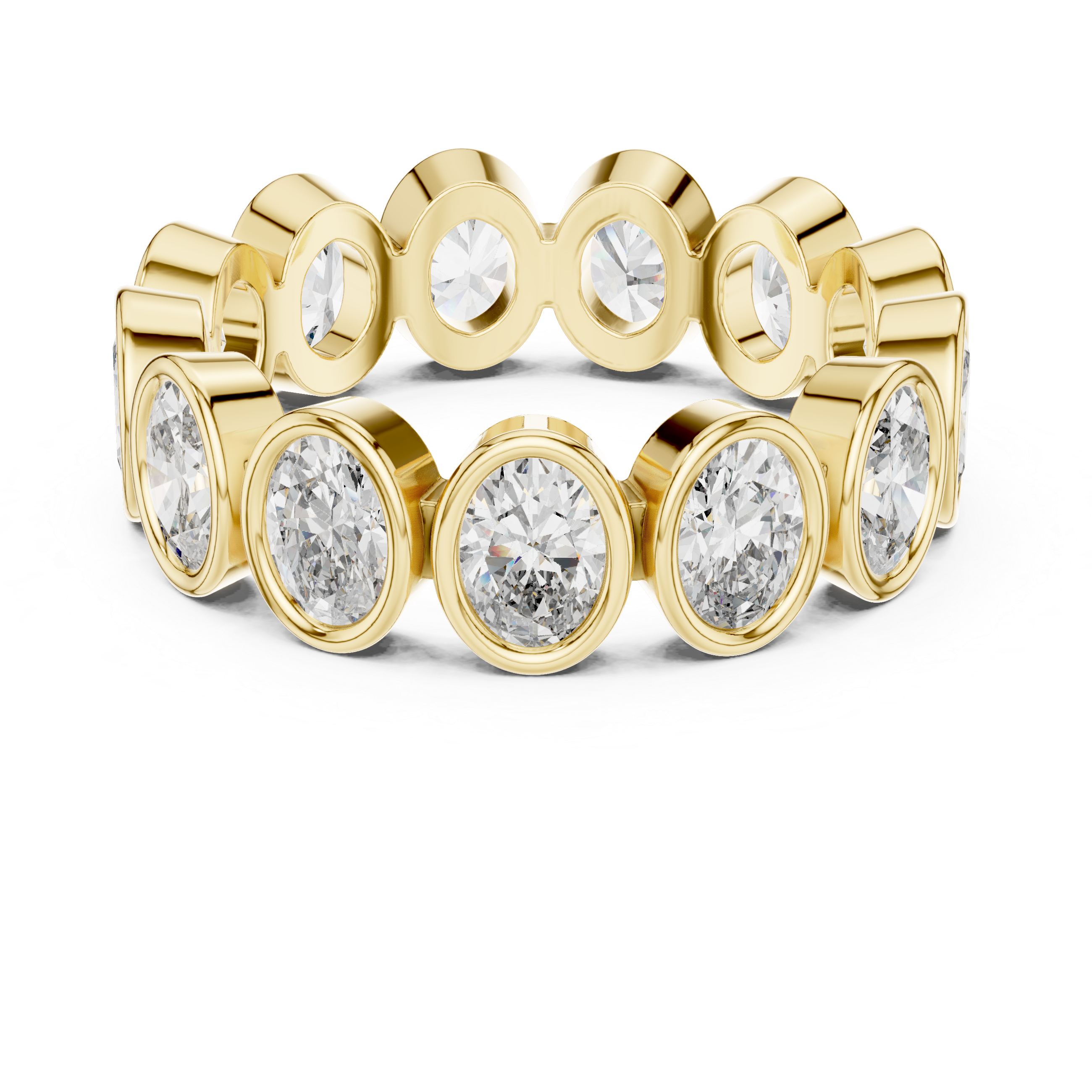 Bezel Set Oval Diamond Eternity Band