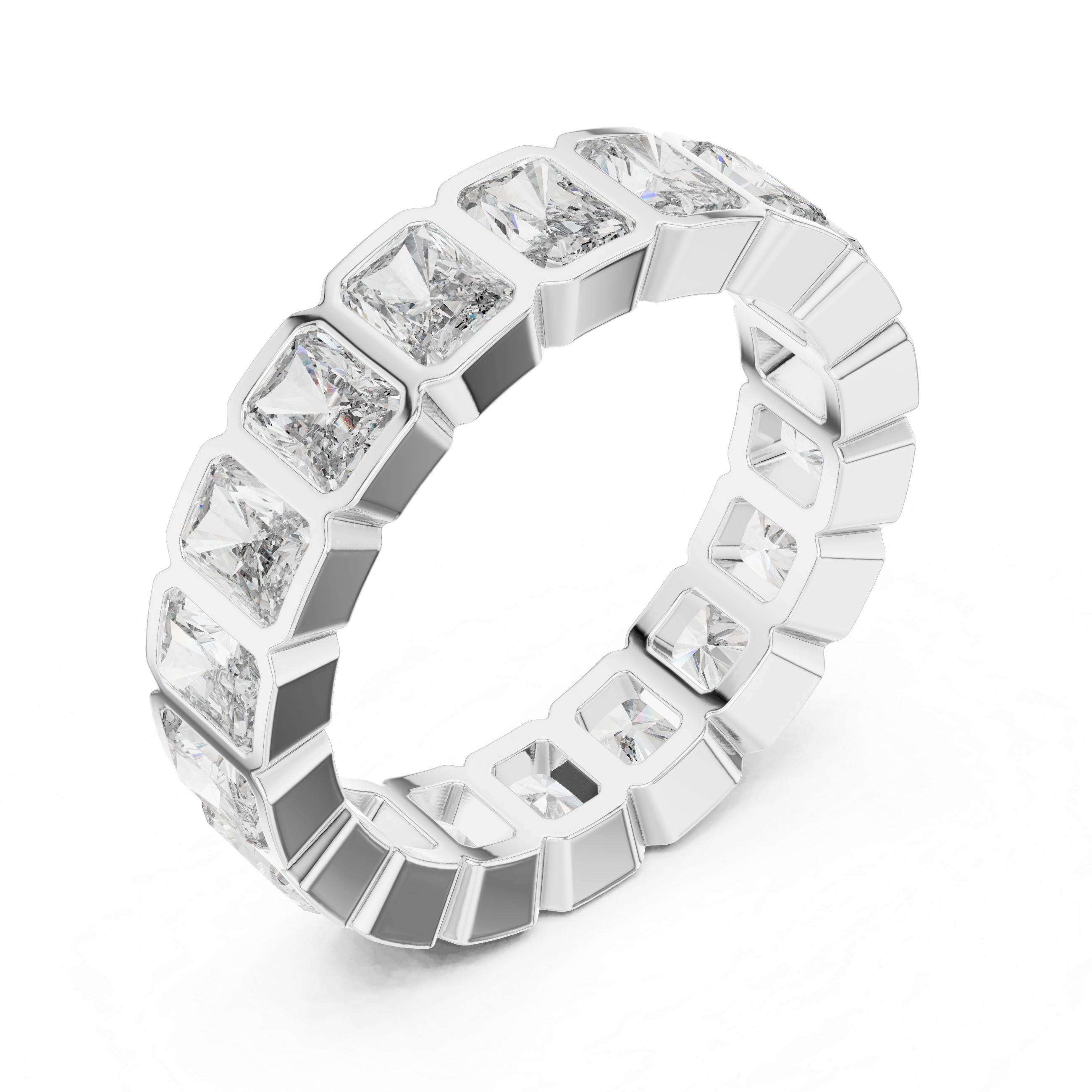 Eternity Band with Square-Cut Diamonds
