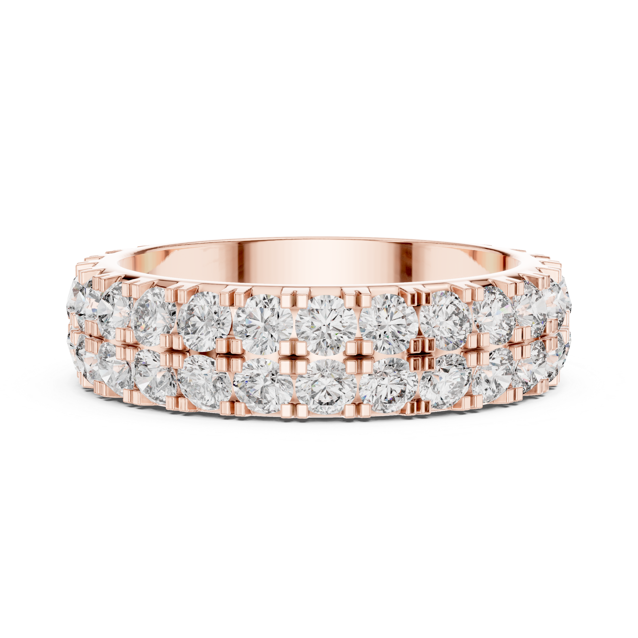 Triple Row Round Diamond Eternity Band