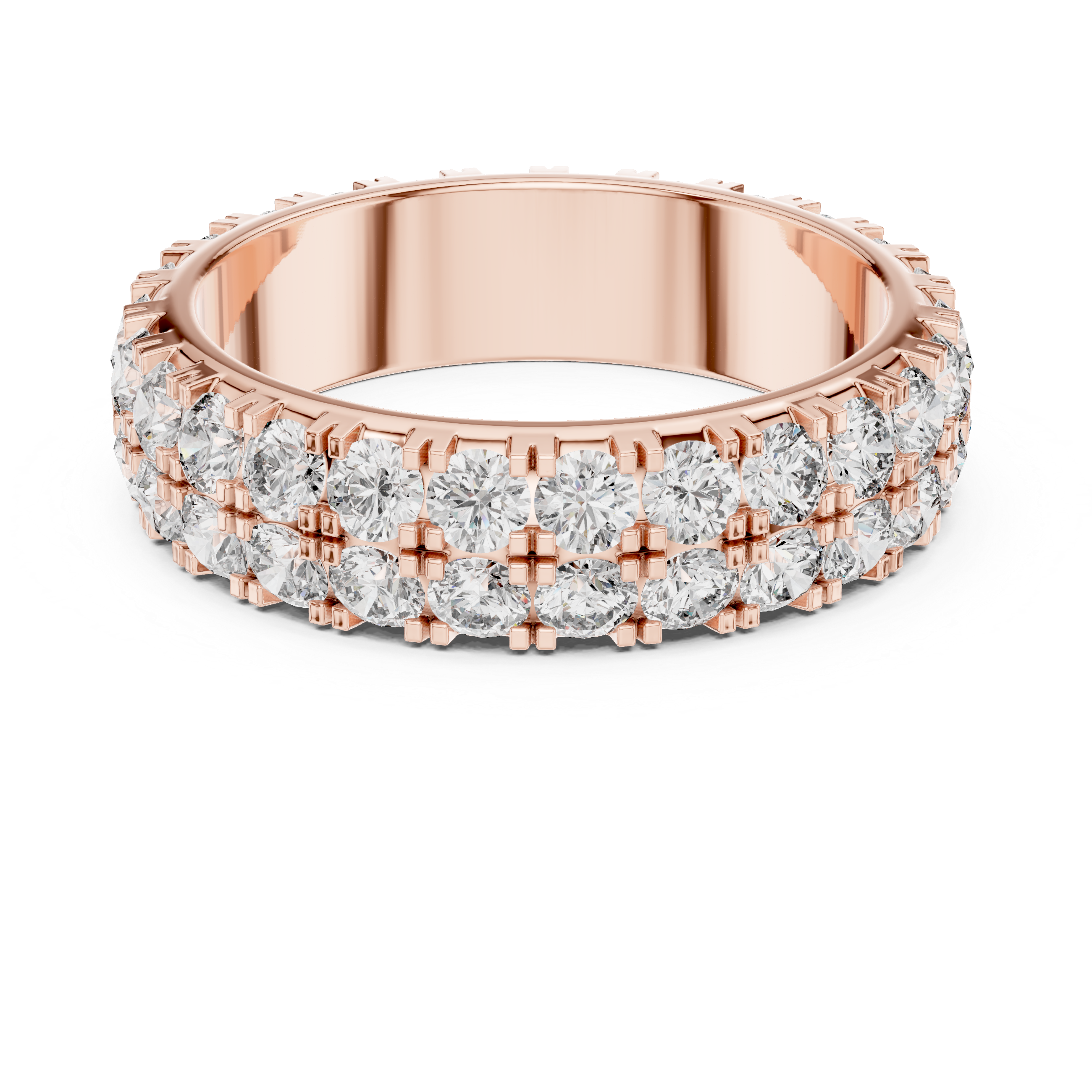 Triple Row Round Diamond Eternity Band
