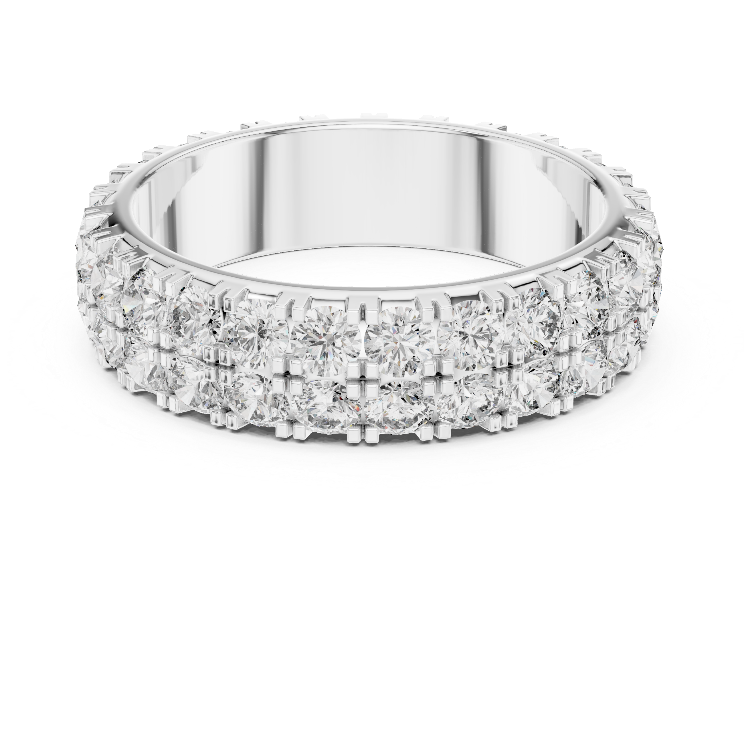 Triple Row Round Diamond Eternity Band