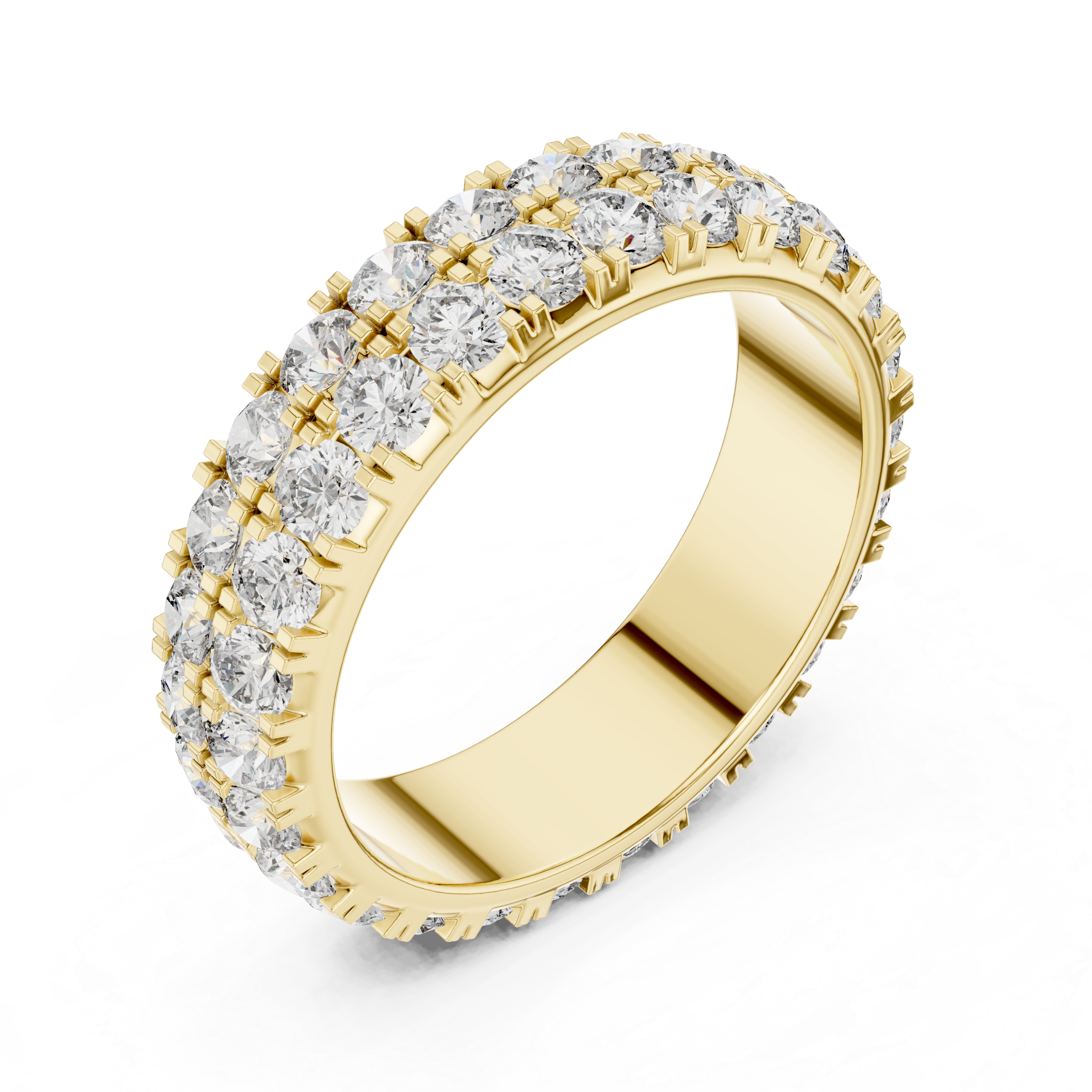 Triple Row Round Diamond Eternity Band