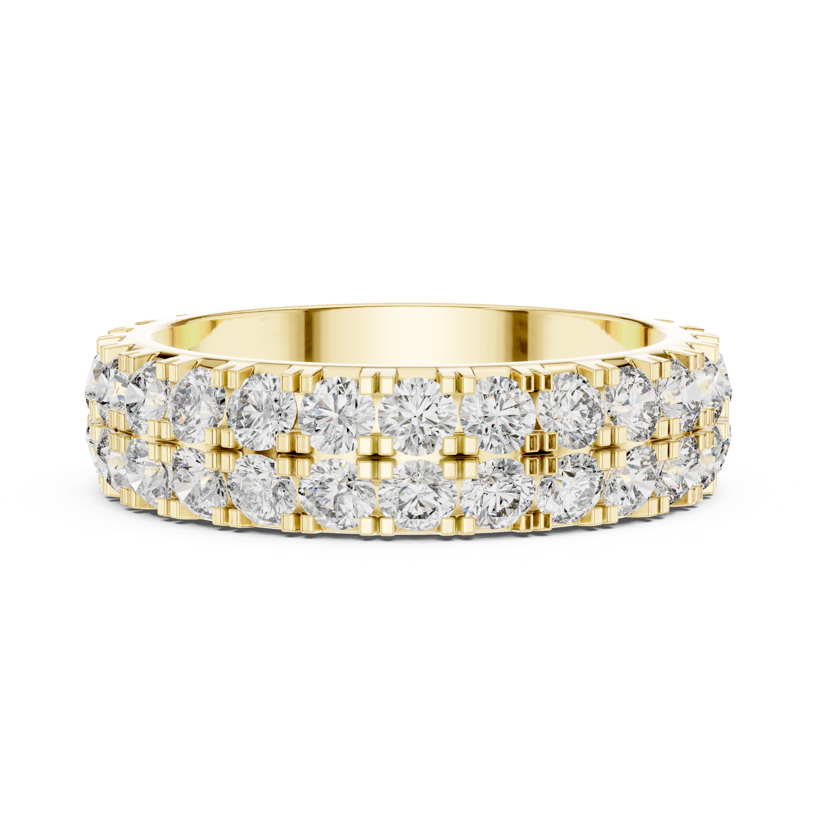 Triple Row Round Diamond Eternity Band