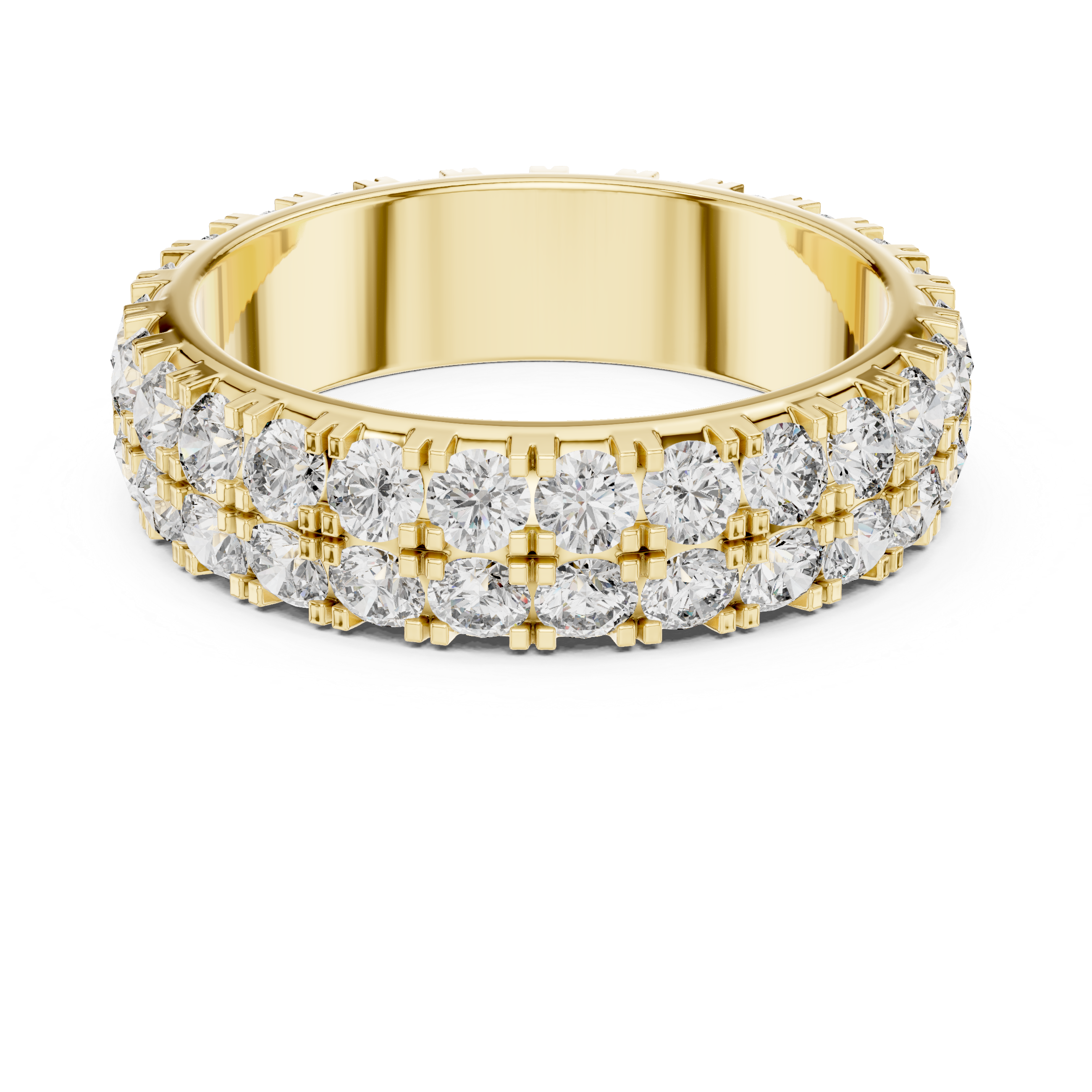 Triple Row Round Diamond Eternity Band