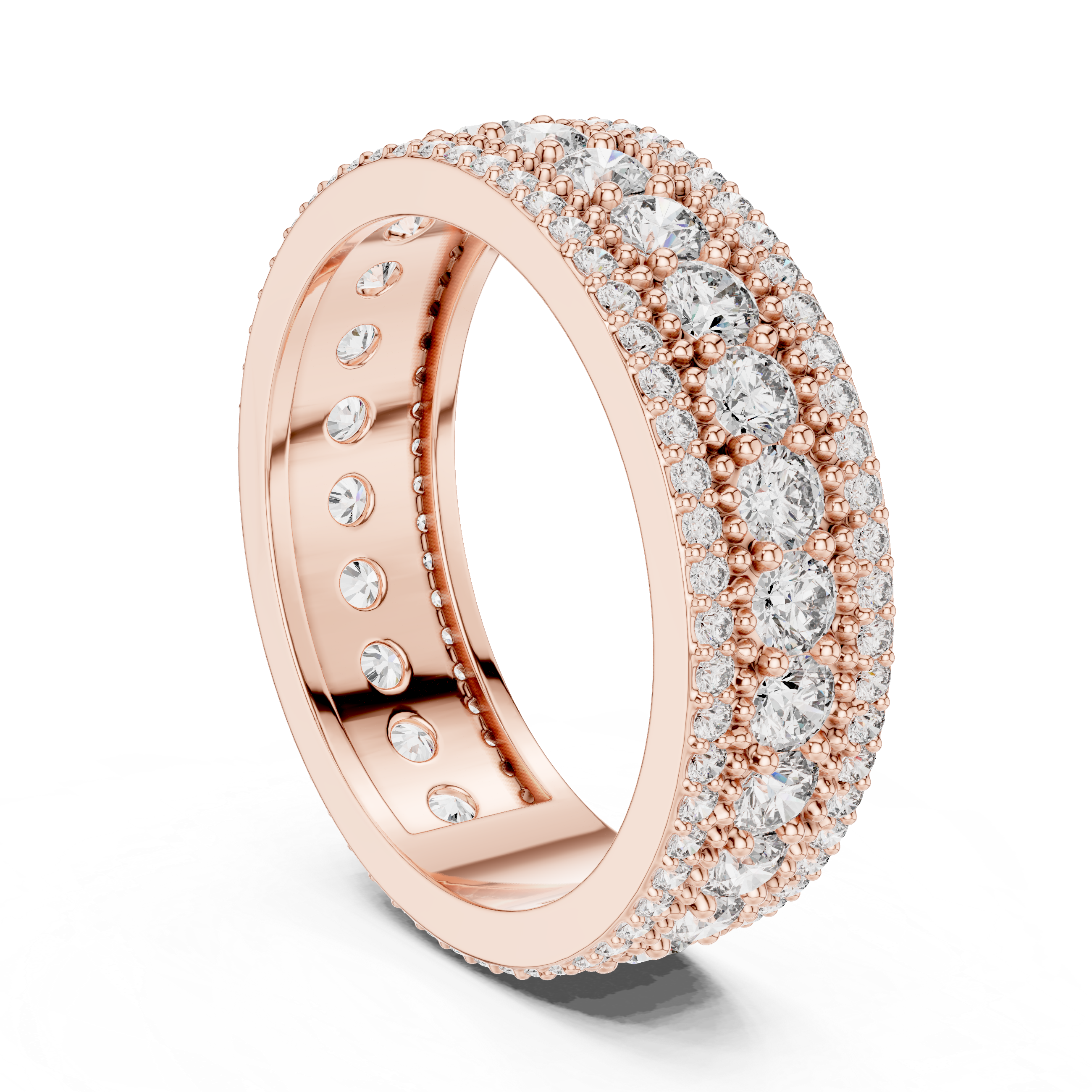 Triple Row Diamond Eternity Band