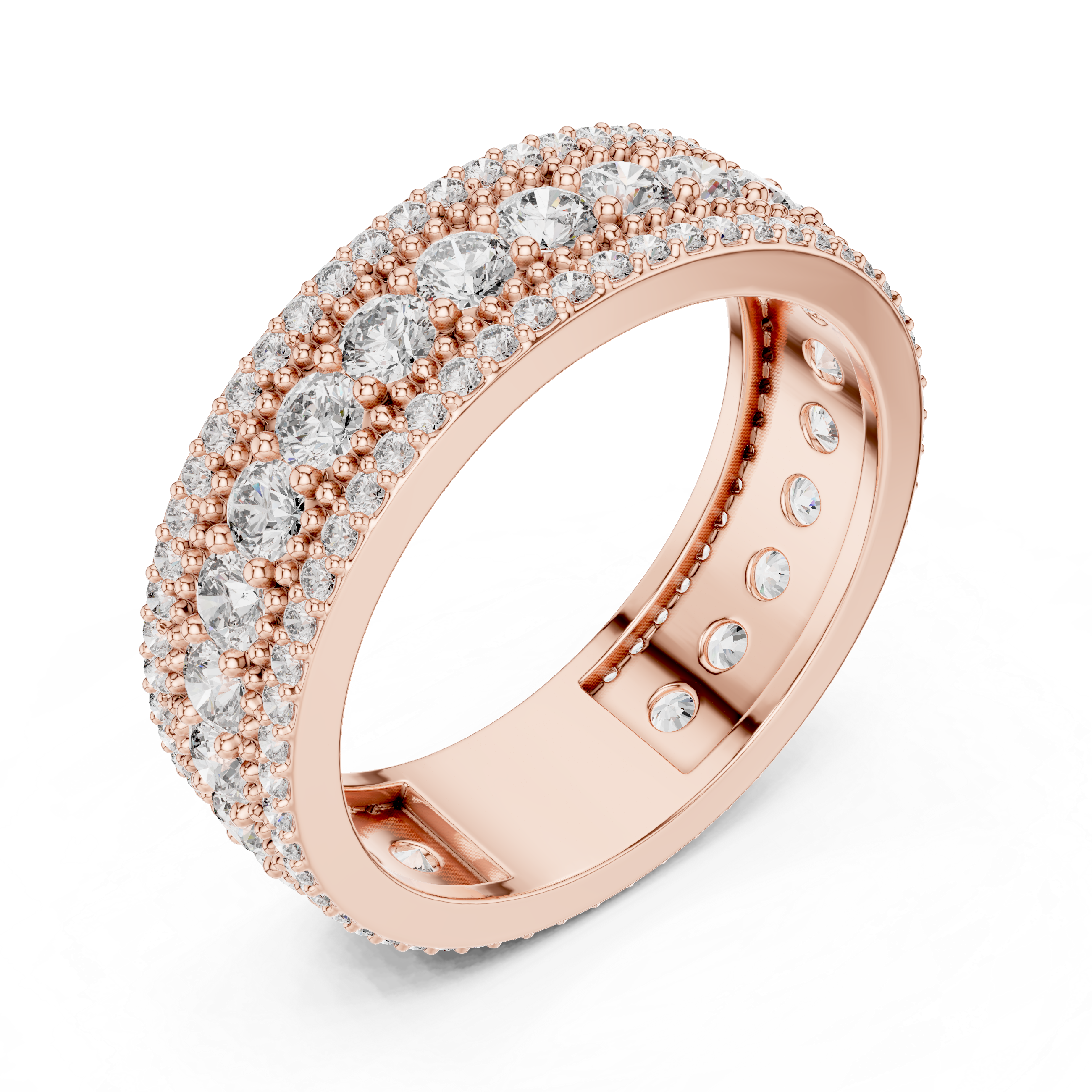 Triple Row Diamond Eternity Band