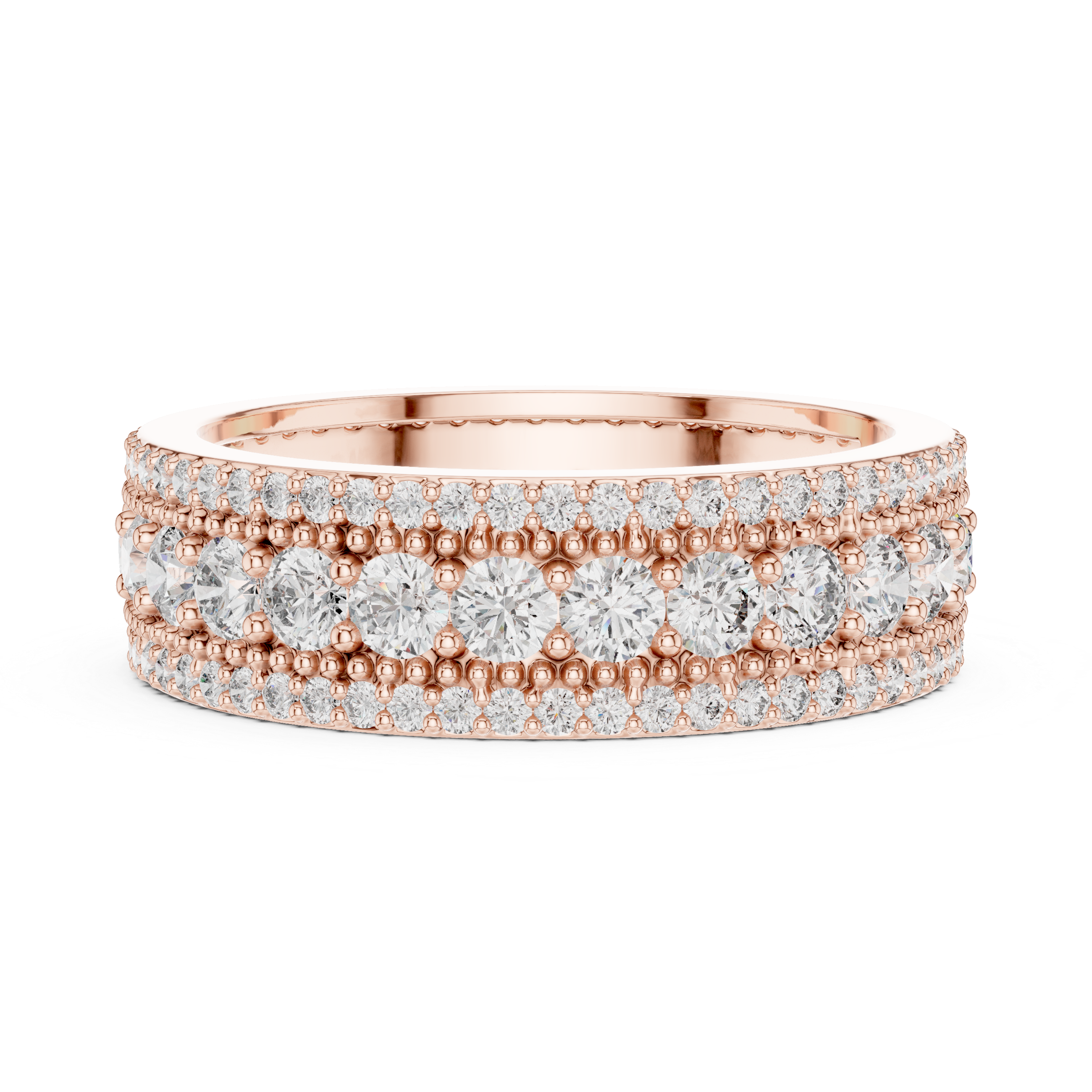 Triple Row Diamond Eternity Band